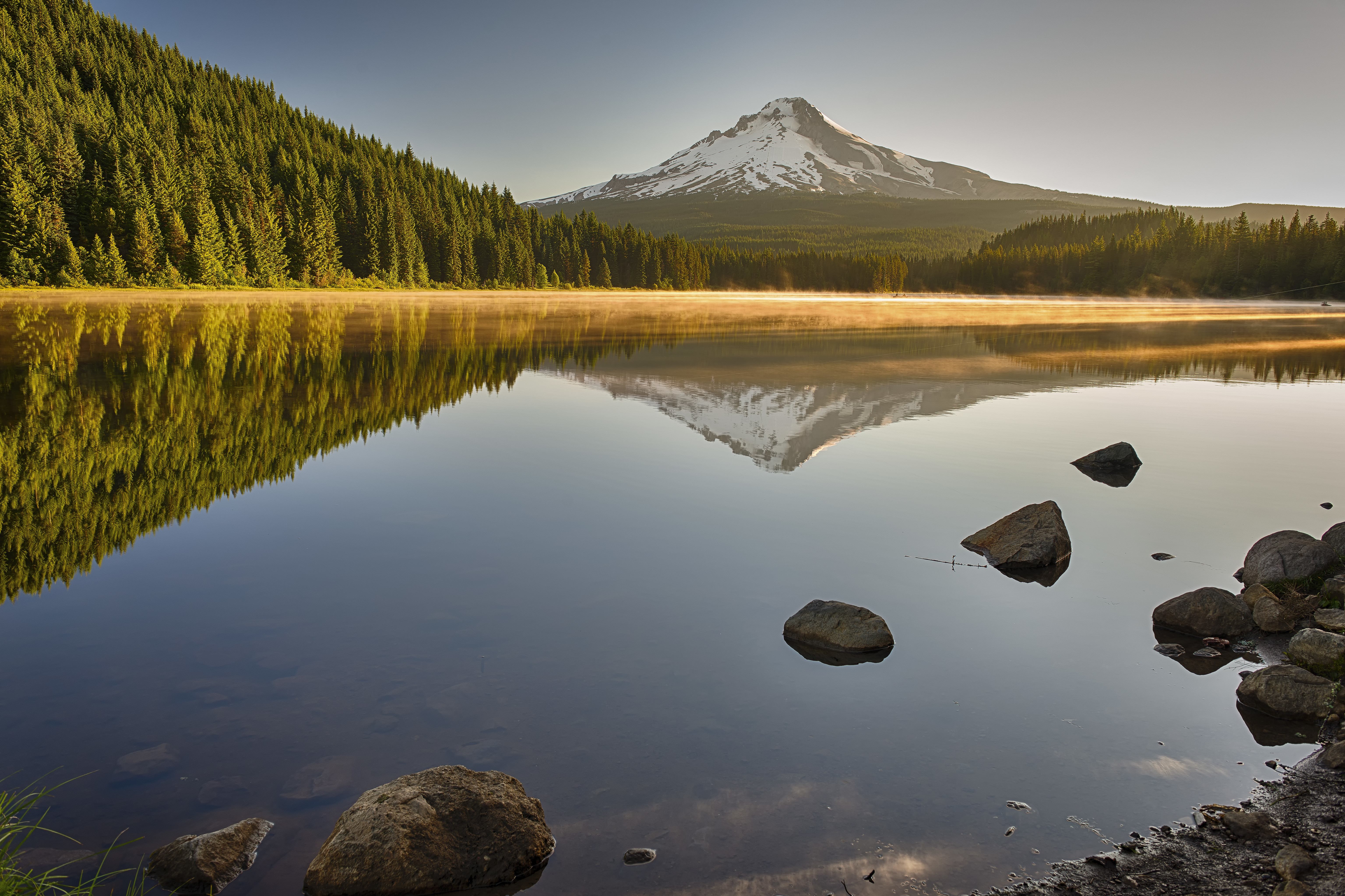 Trillium Lake Reflection Landscape Photography Oregon Sunrise Mount Hood 6144x4096
