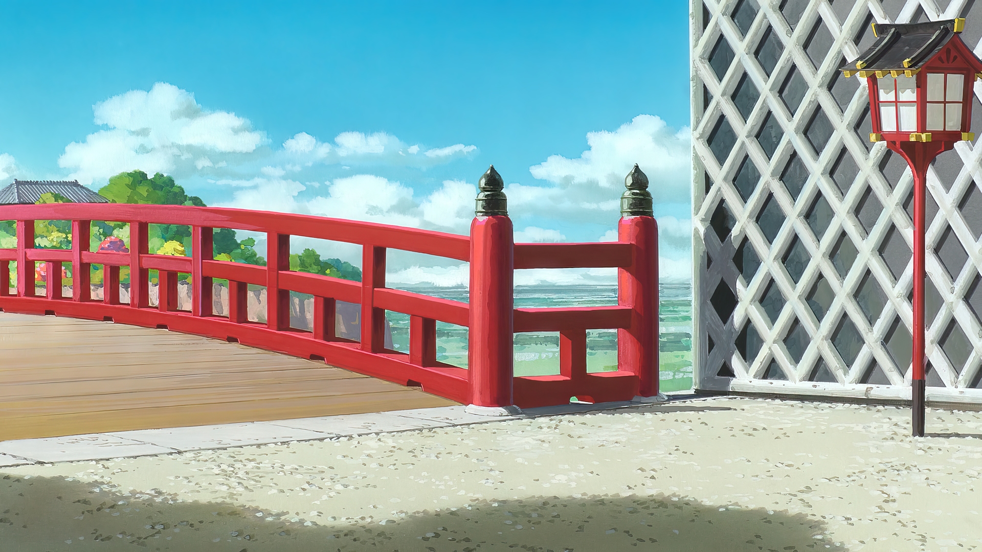 Spirited Away Animated Movies Anime Animation Film Stills Sky Clouds Bridge Studio Ghibli Hayao Miya 1920x1080
