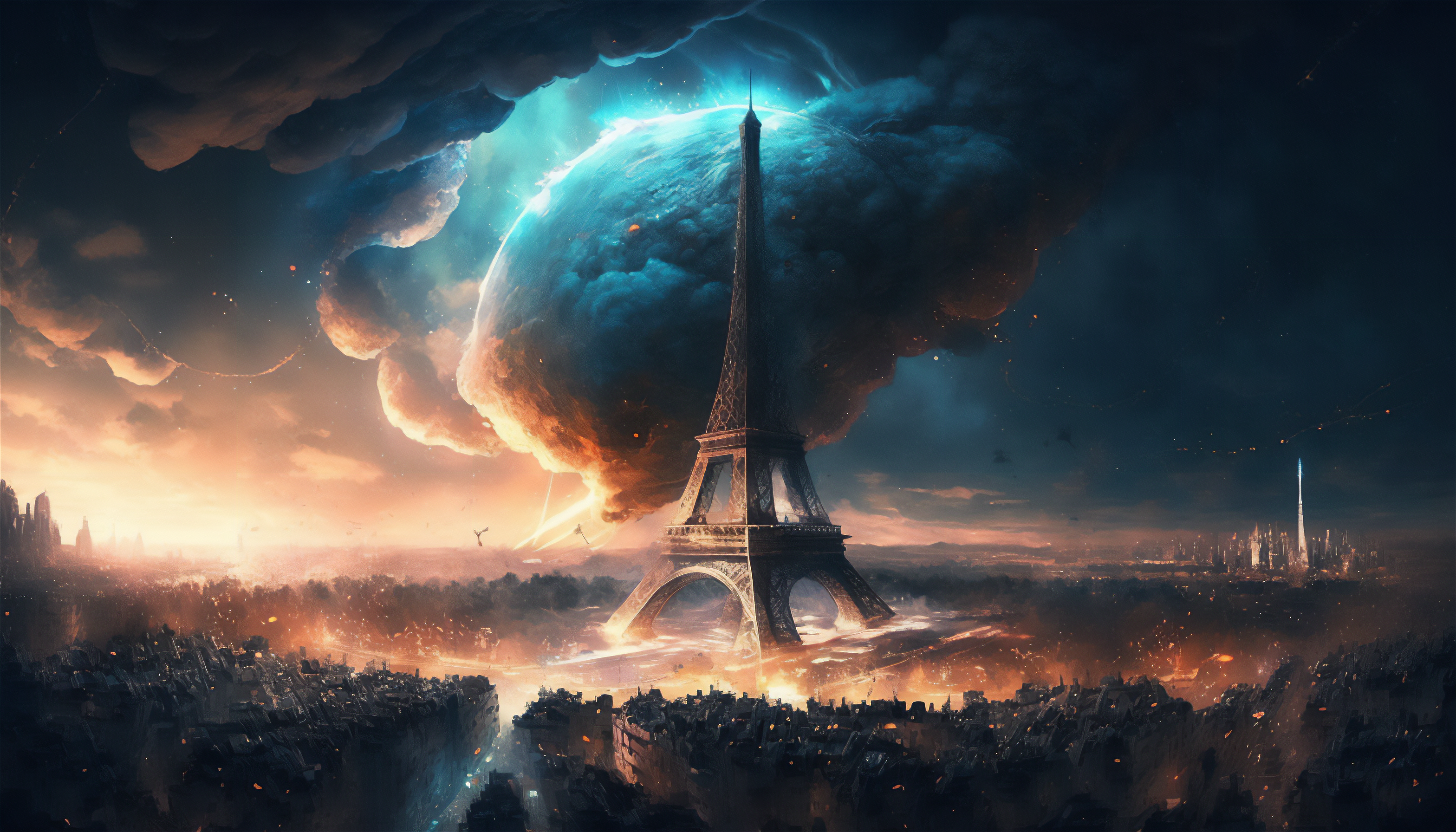 Ai Art Paris Eiffel Tower Apocalyptic 3136x1792