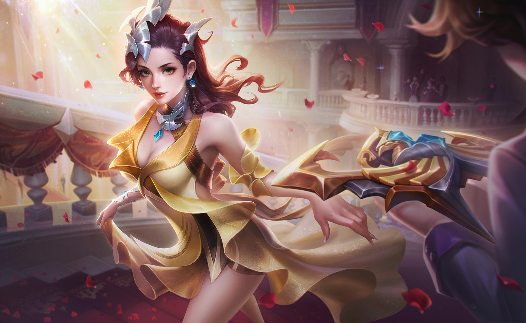 AOV Arena Of Valor Video Games Video Game Girls Video Game Art Video Game Characters Petals Stairs 1749x1076