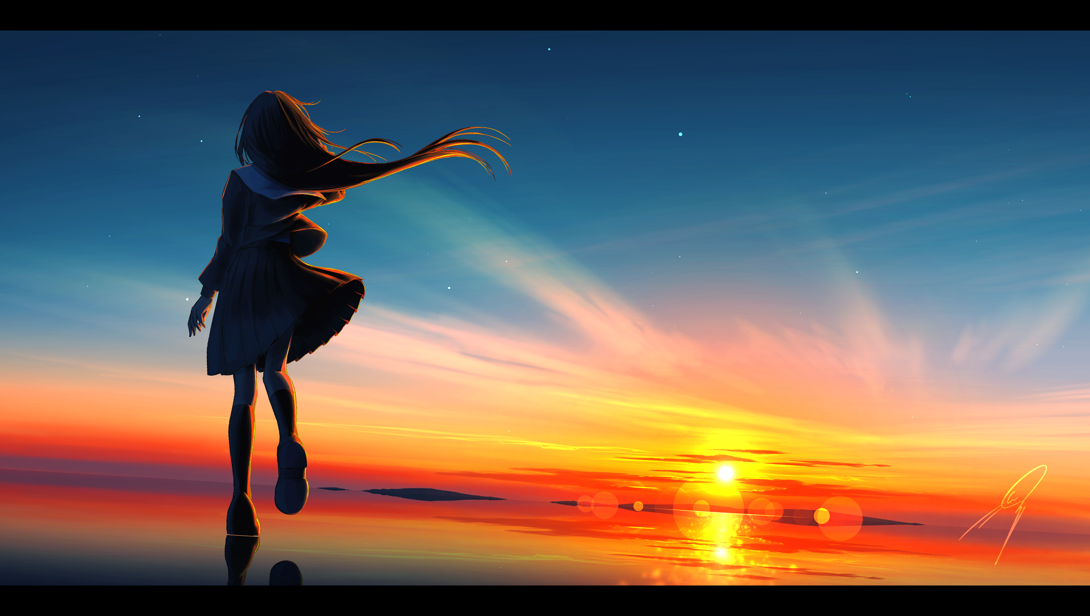Anime Sky Reflection 3680x2080