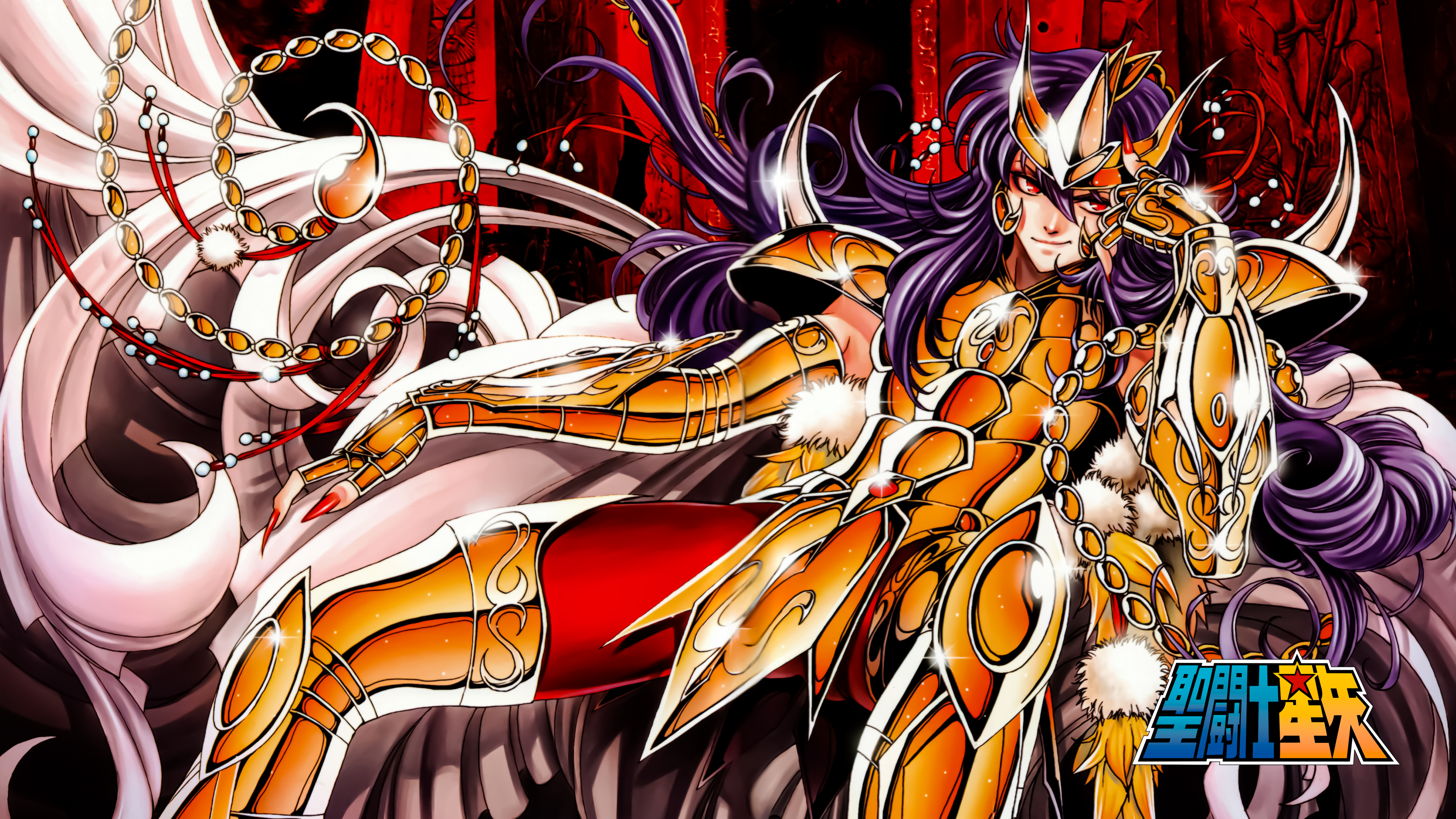 Saint Seiya Legend Of Sanctuary Saint Seiya Anime Purple Hair Long Hair Armored Red Nails Armor Anim 3840x2160