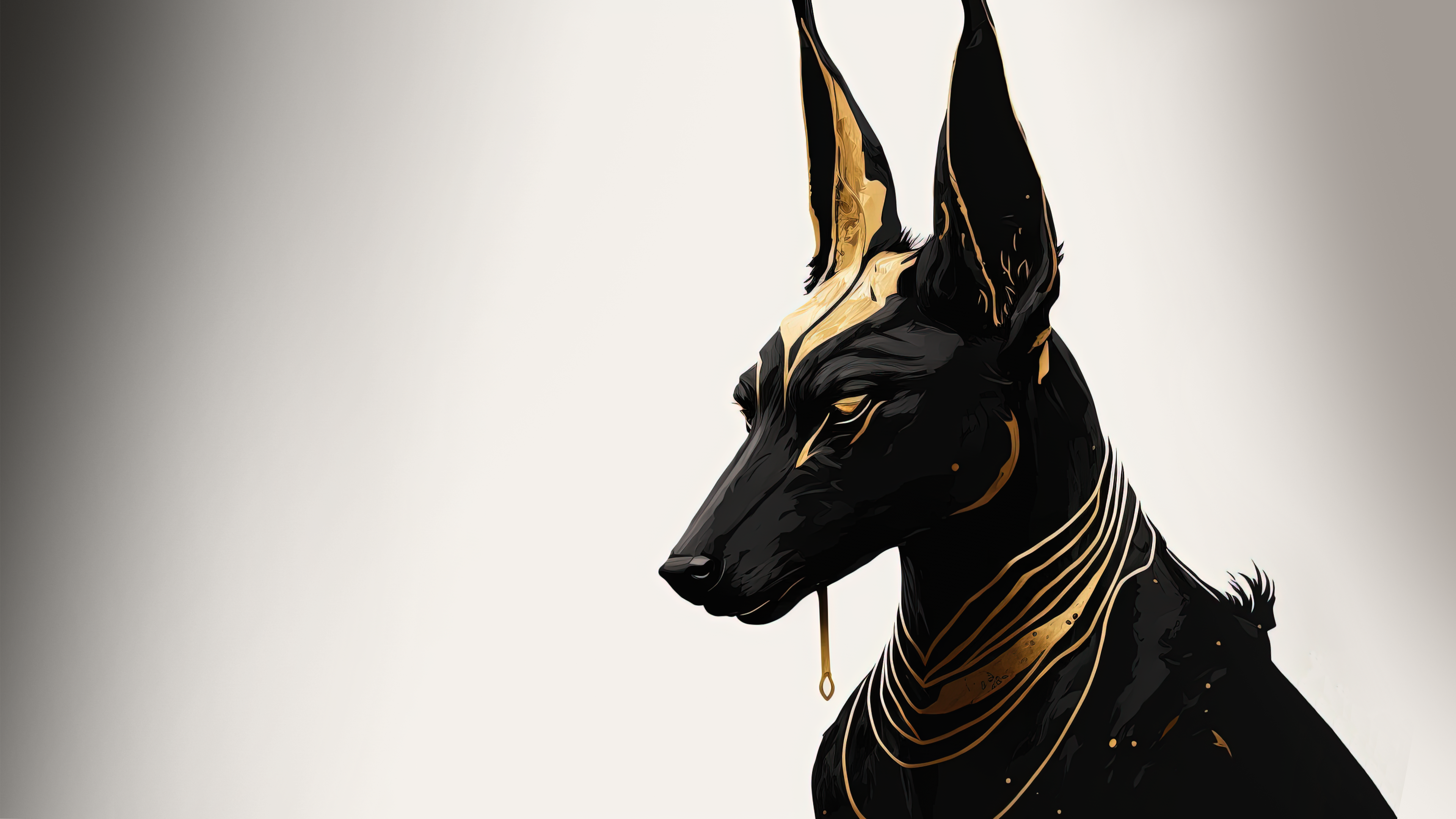 Ai Art Minimalism Digital Art Anubis Simple Background Animals 3840x2160