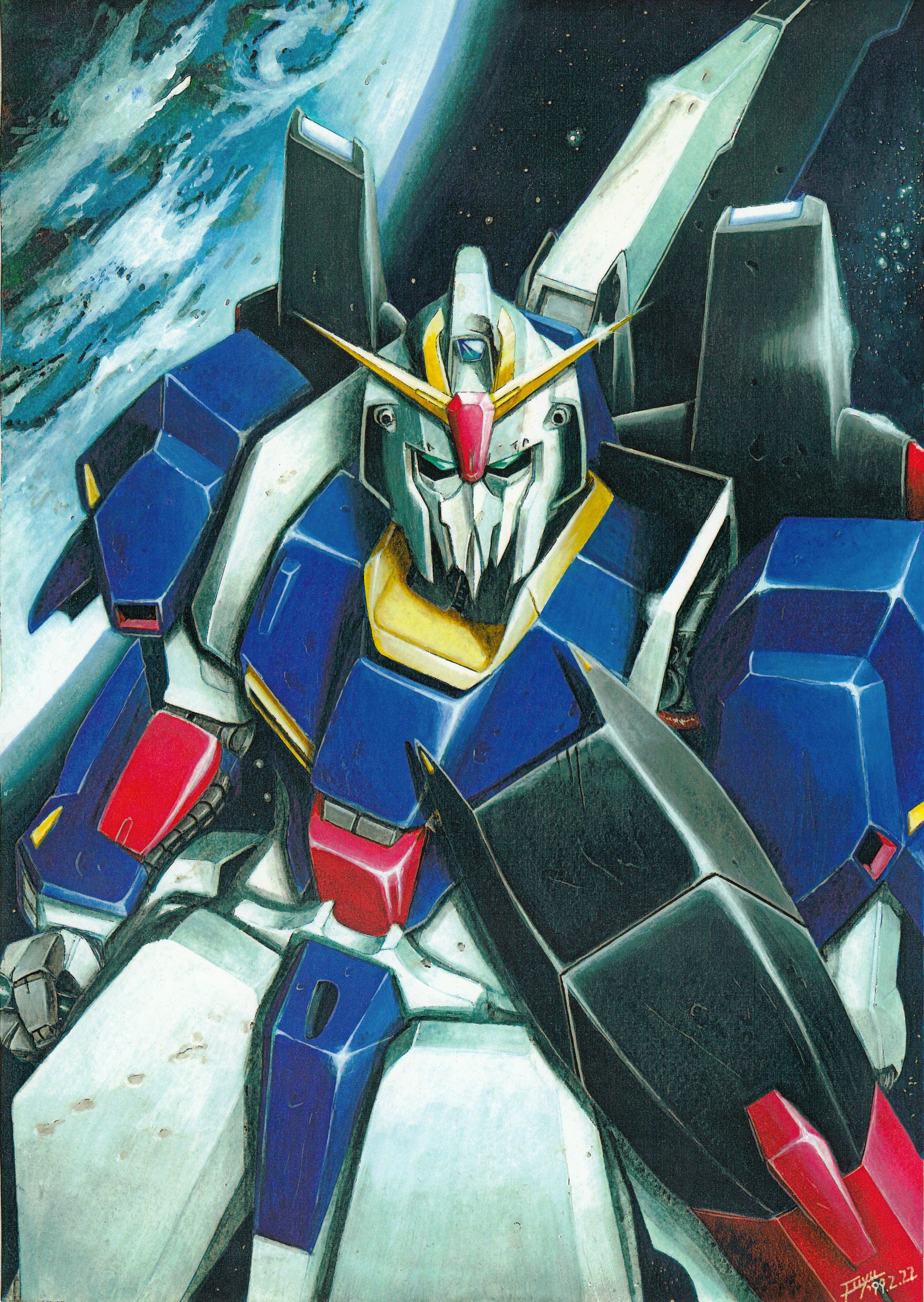 Anime Mechs Super Robot Taisen Gundam Artwork Digital Art Fan Art Zeta Gundam Mobile Suit Zeta Gunda 2400x3380