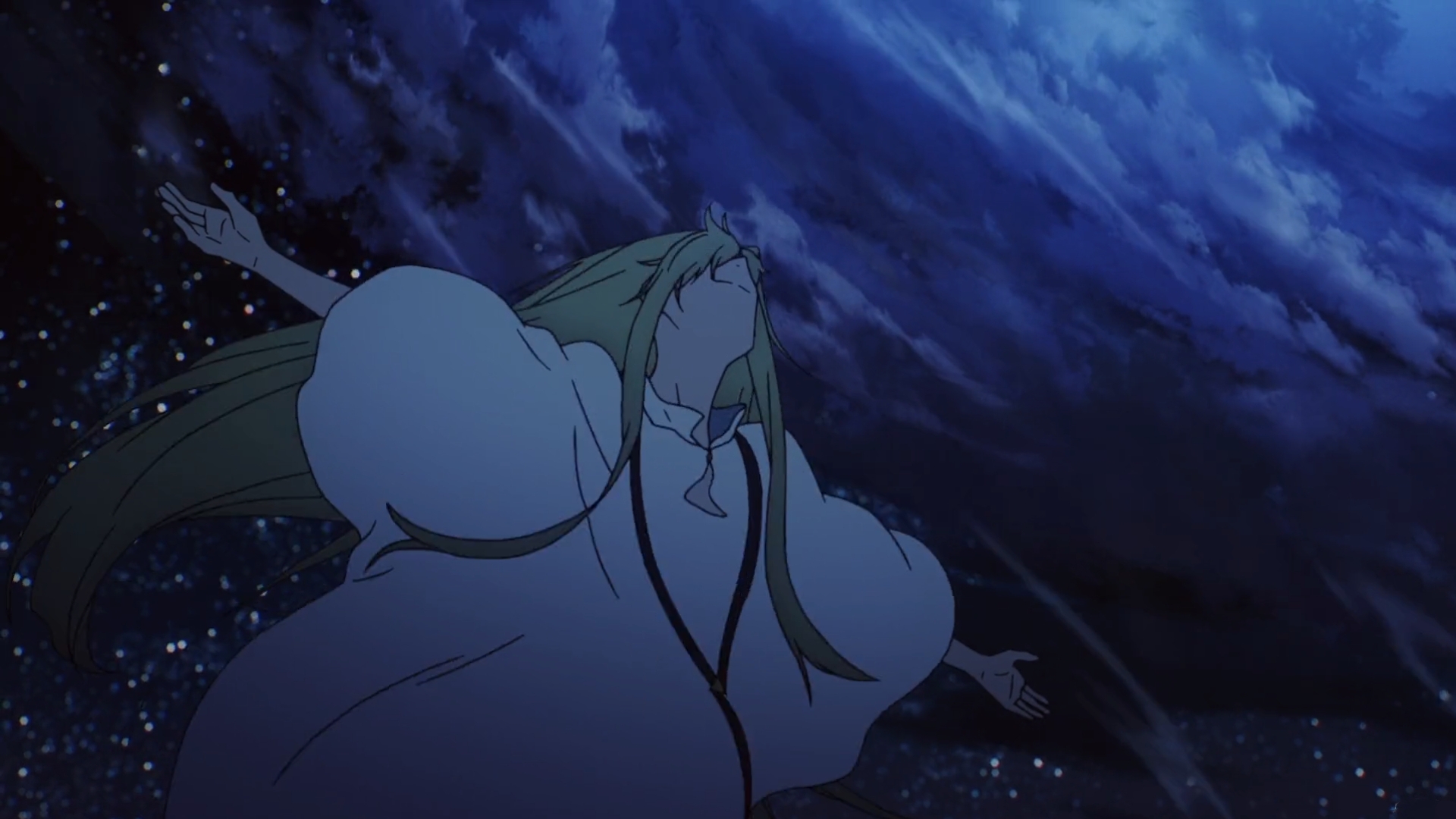 Fate Series Fate Strange Fake Enkidu FGO Long Hair Smiling Looking Up Sky Anime Screenshot Clouds Ge 1920x1080