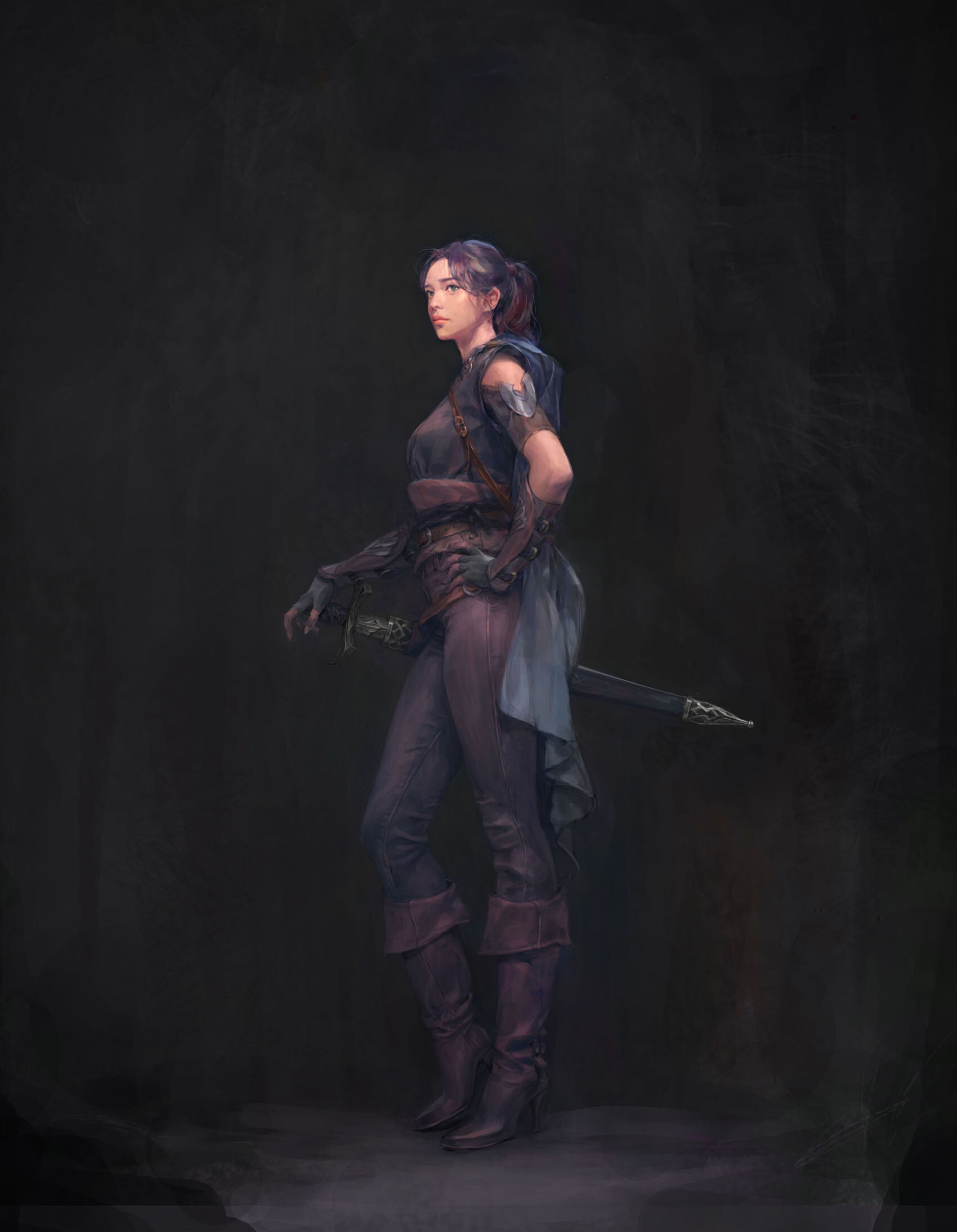 Artwork Women Fantasy Art Fantasy Girl Standing Women With Swords Sword Weapon Kim Ssang 1700x2189