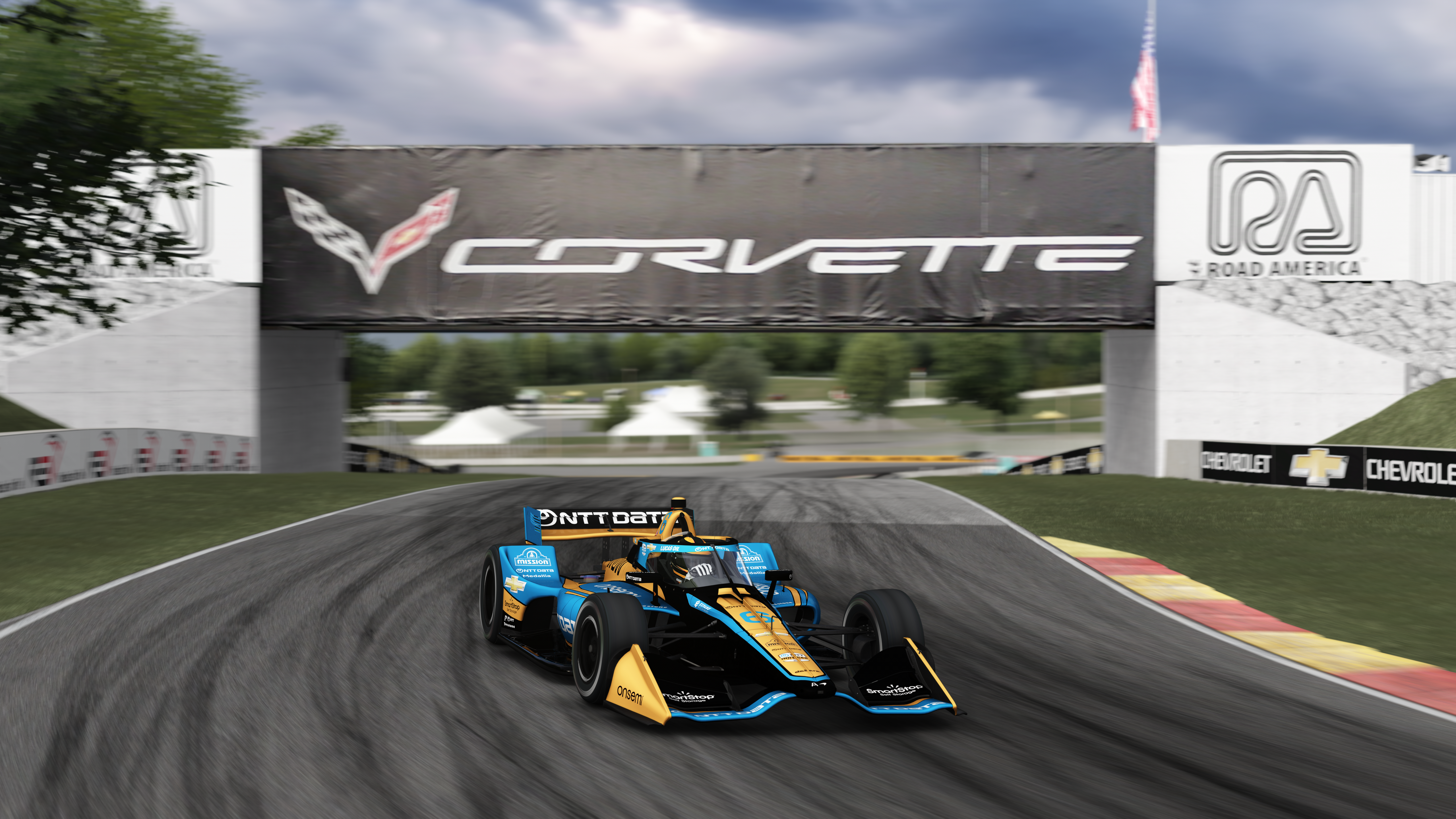 IndyCar Assetto Corsa Race Tracks Vehicle Race Cars Car Front Angle View Video Games CGi Clouds 5120x2880