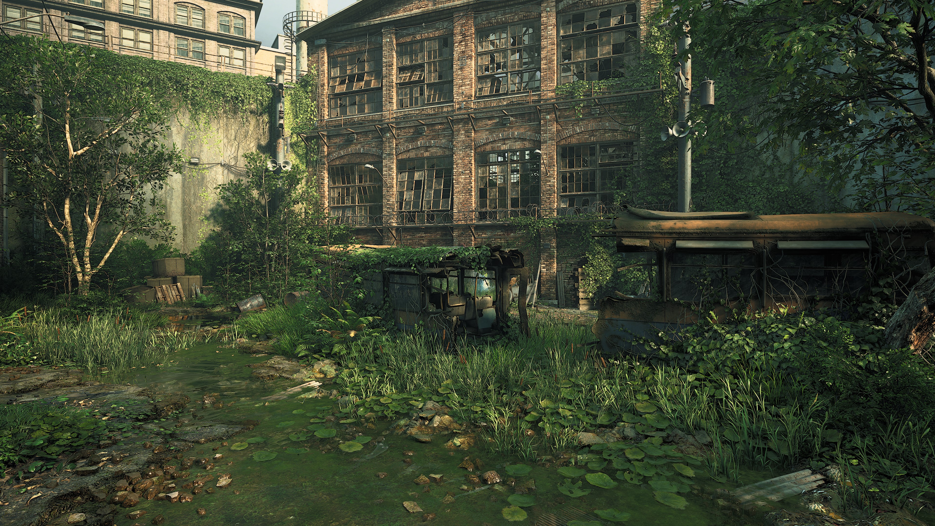 The Last Of Us PC Gaming Overgrown Zombie Apocalypse Video Games Leaves Rocks Building Ruins 3840x2160