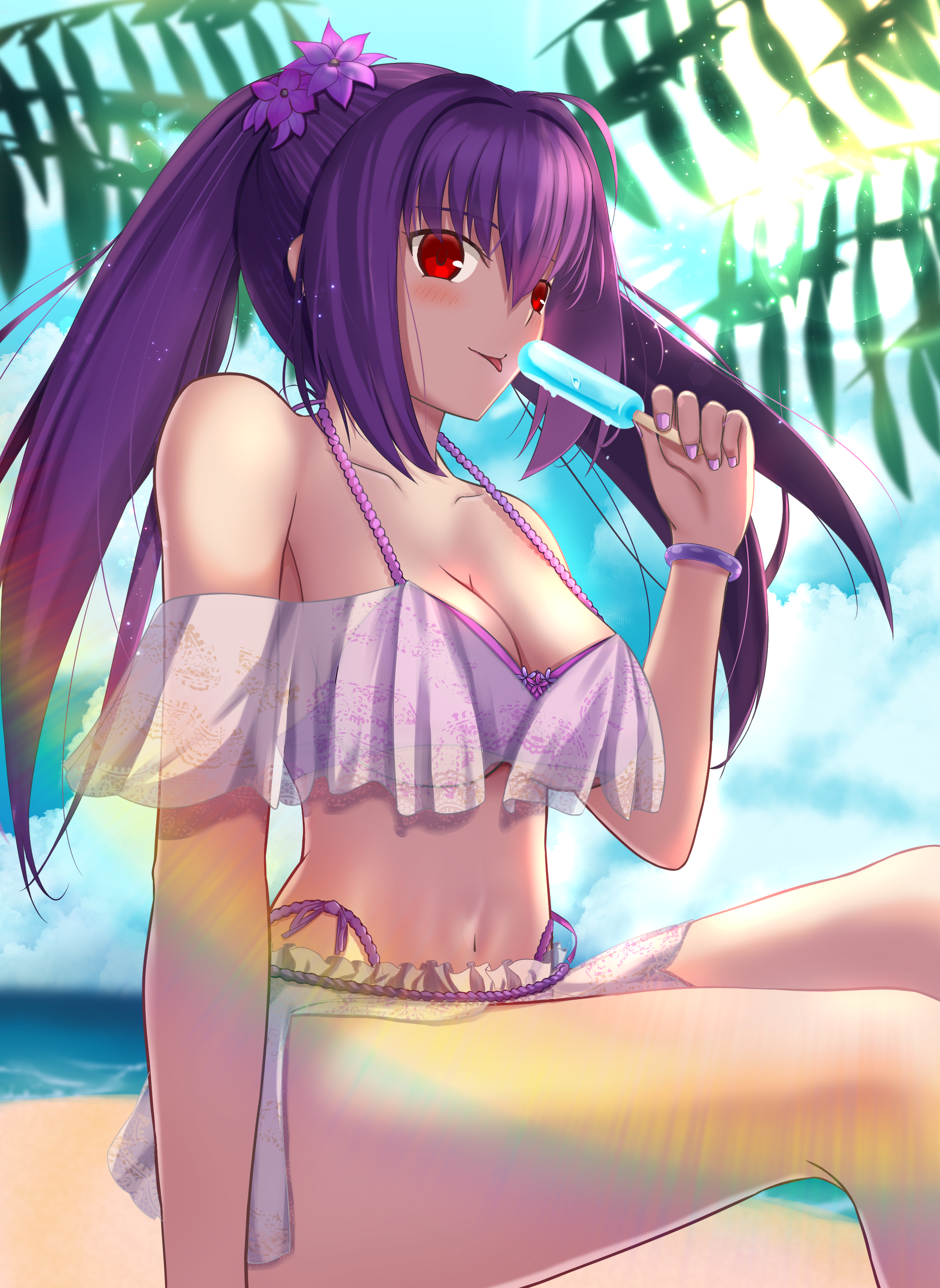 Anime Anime Girls Fate Series Fate Grand Order Scathach Skadi Twintails Long Hair Purple Hair Solo A 2276x3116