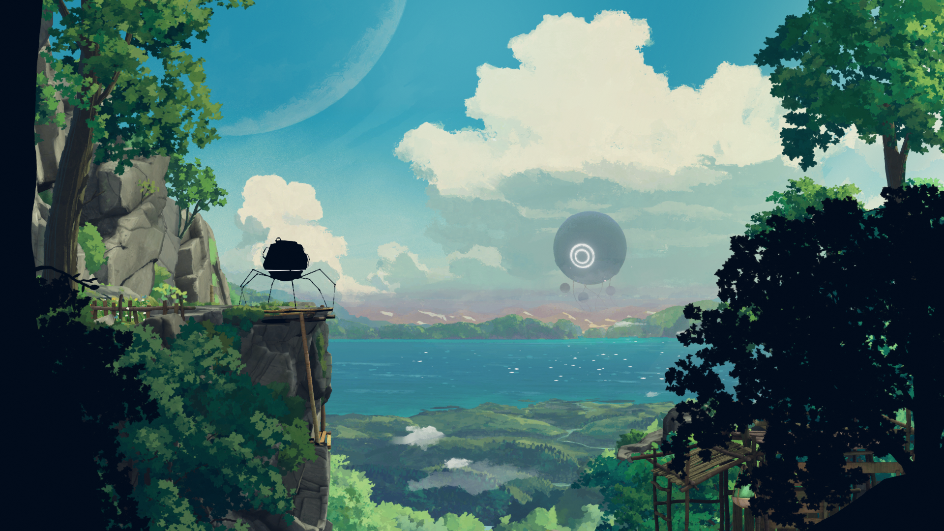 Planet Of Lana Video Games Sky Clouds Video Game Art Water Trees 1920x1080