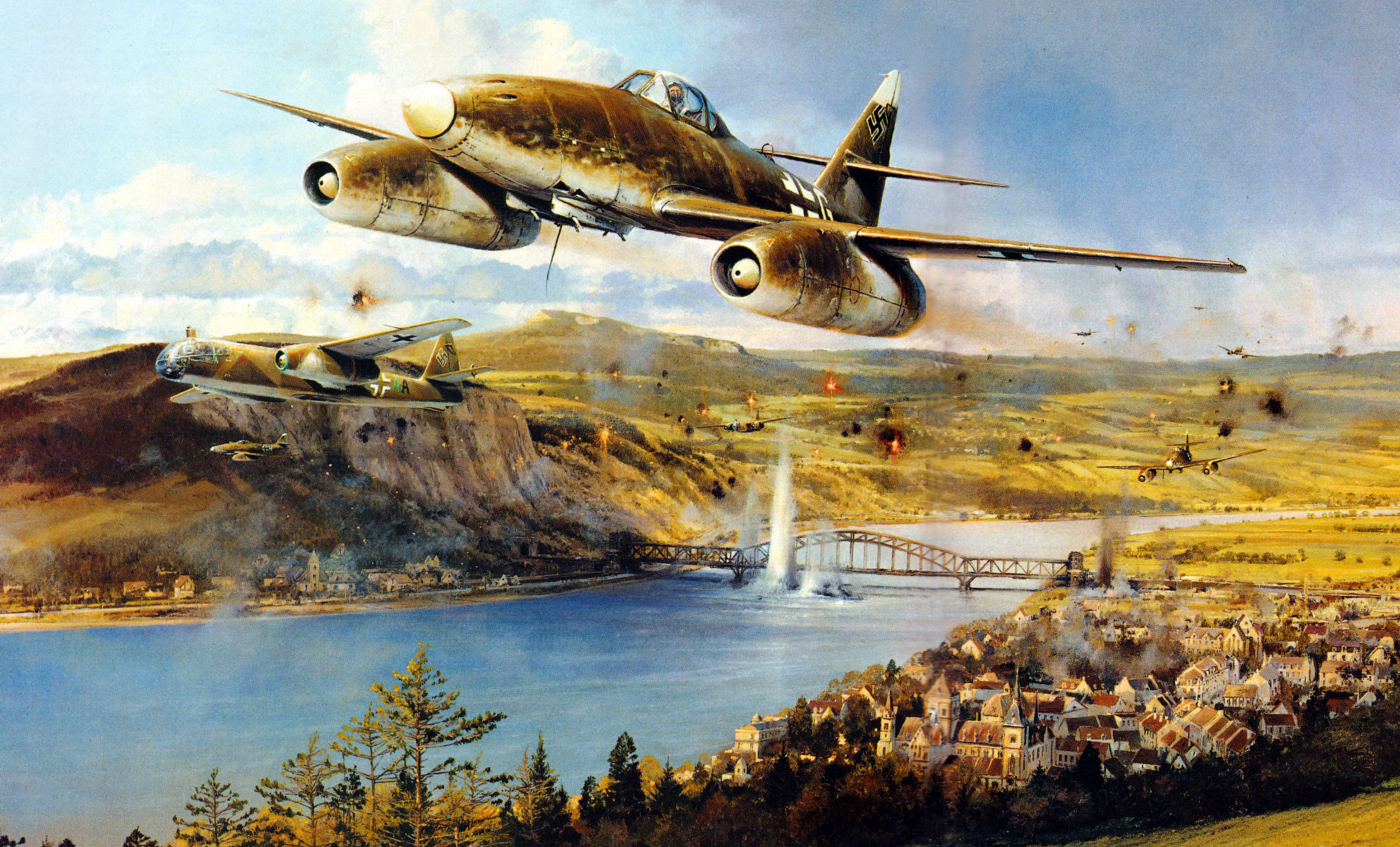 World War Ii World War Luftwaffe Air Force Germany Jet Fighter Me 264 Messerschmitt Messerschmitt Me 2500x1514