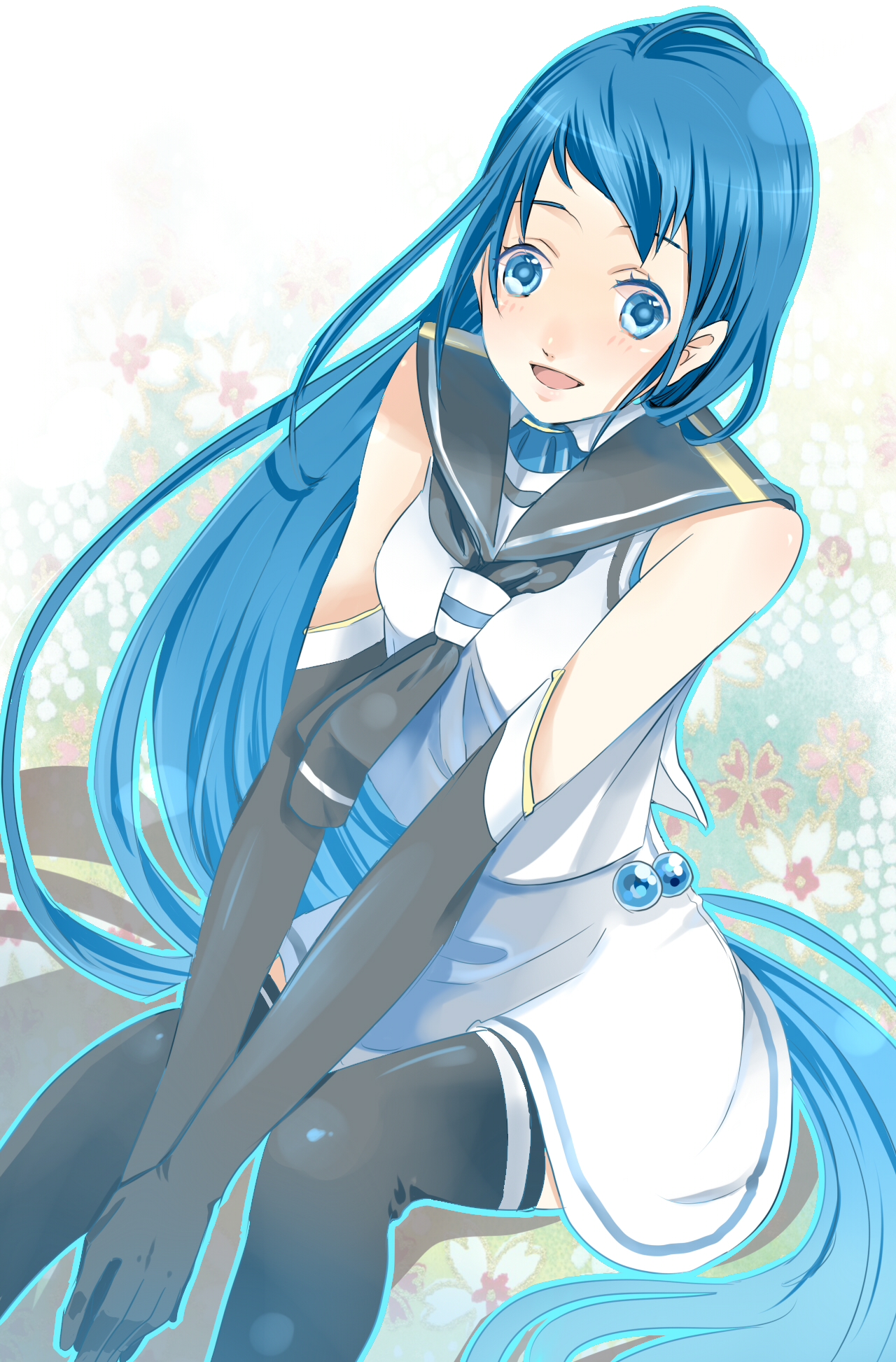 Anime Anime Girls Kantai Collection Samidare KanColle Long Hair Blue Hair Artwork Digital Art Fan Ar 1280x1946