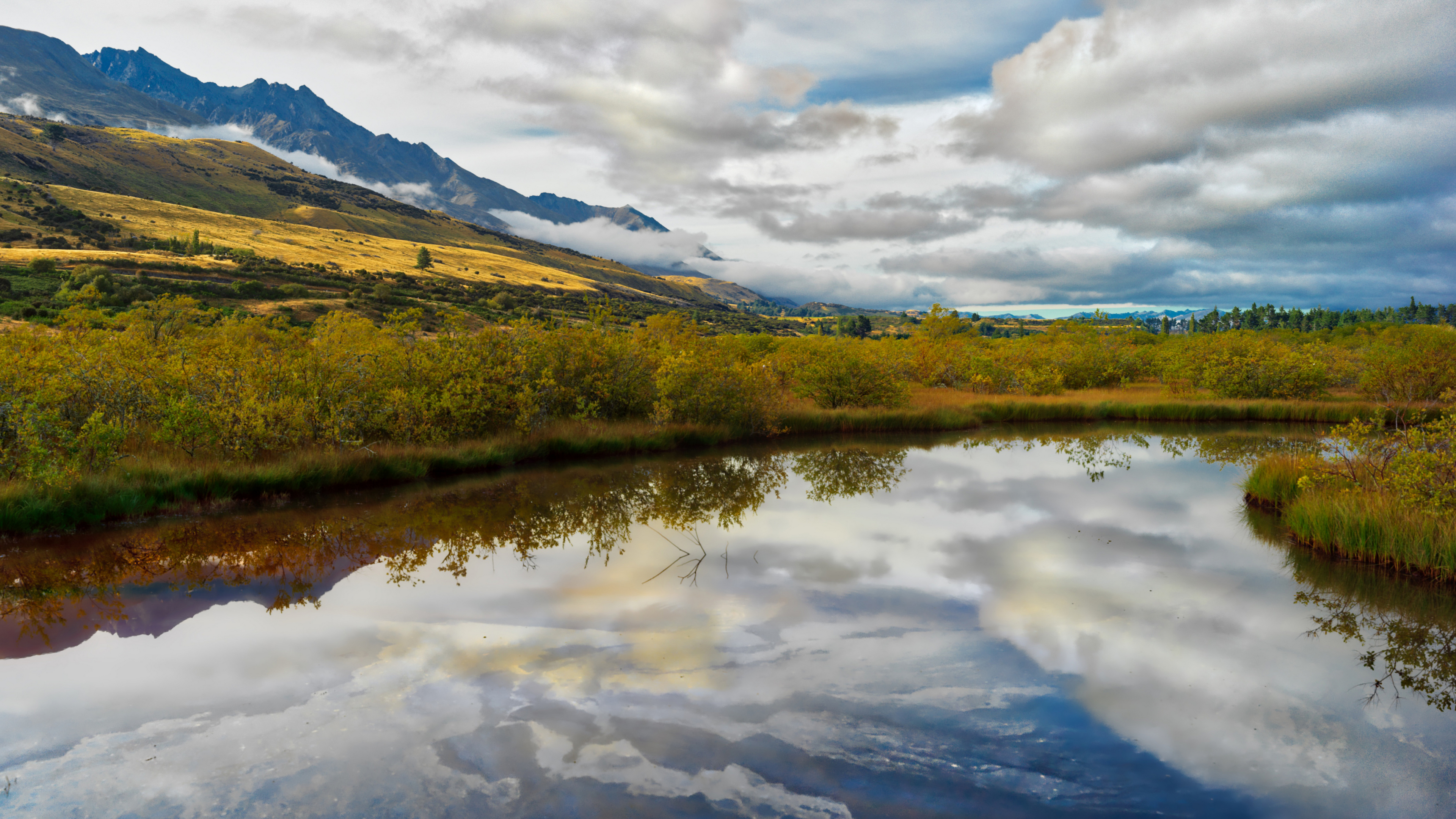 Photography Landscape Nature Outdoors Glenorchy New Zealand Mountains Water Hills Reflection Shore T 3840x2160