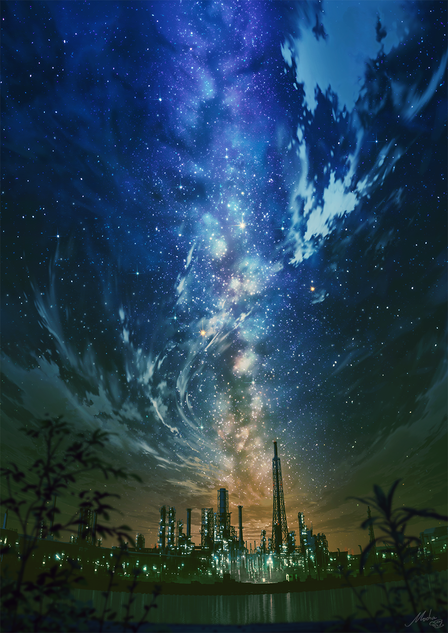 Night city in the anime Garden of Words Desktop wallpapers 1400x1050