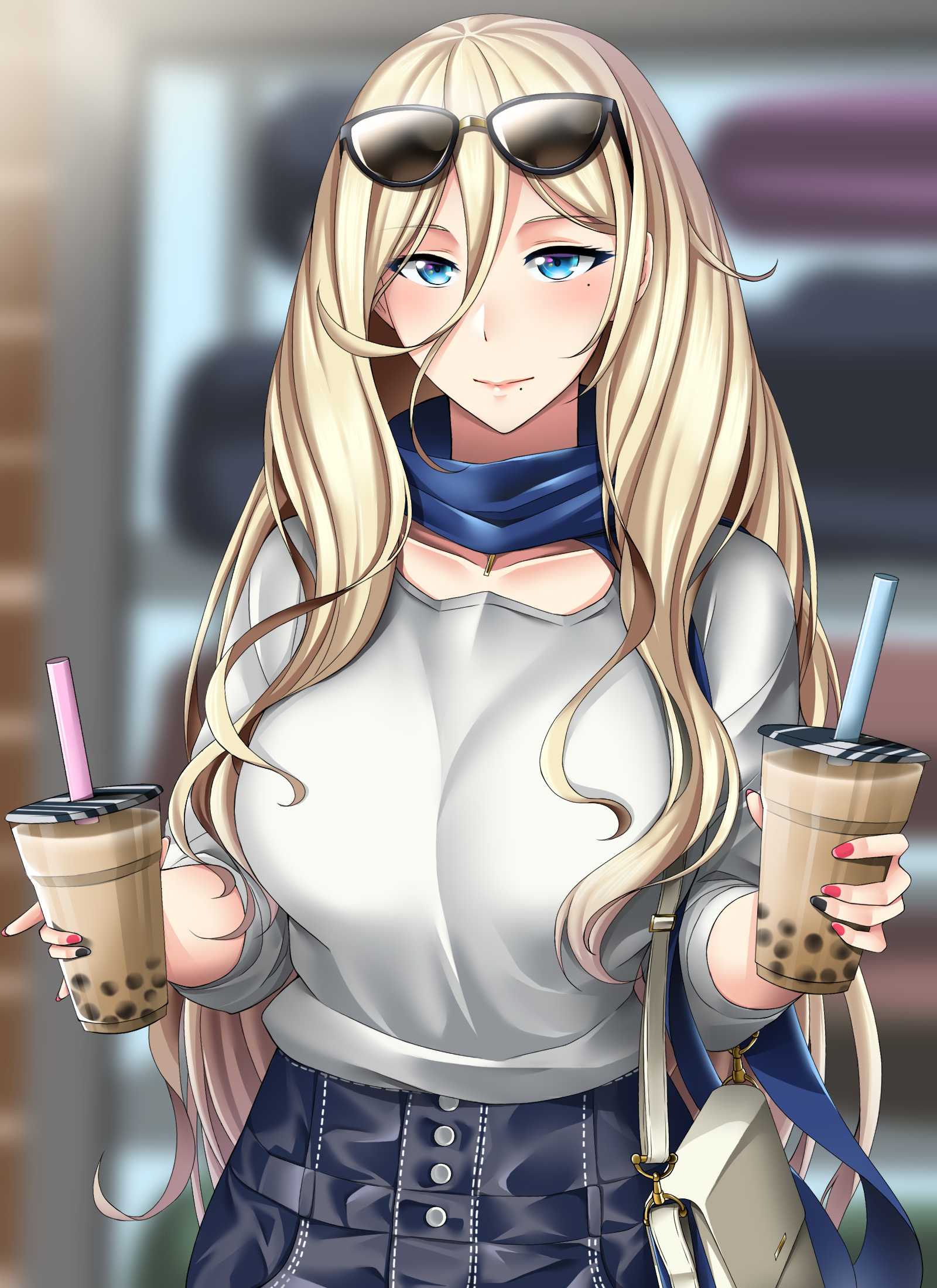 Anime Anime Girls Kantai Collection Richelieu KanColle Long Hair Blonde Solo Artwork Digital Art Fan 1600x2200