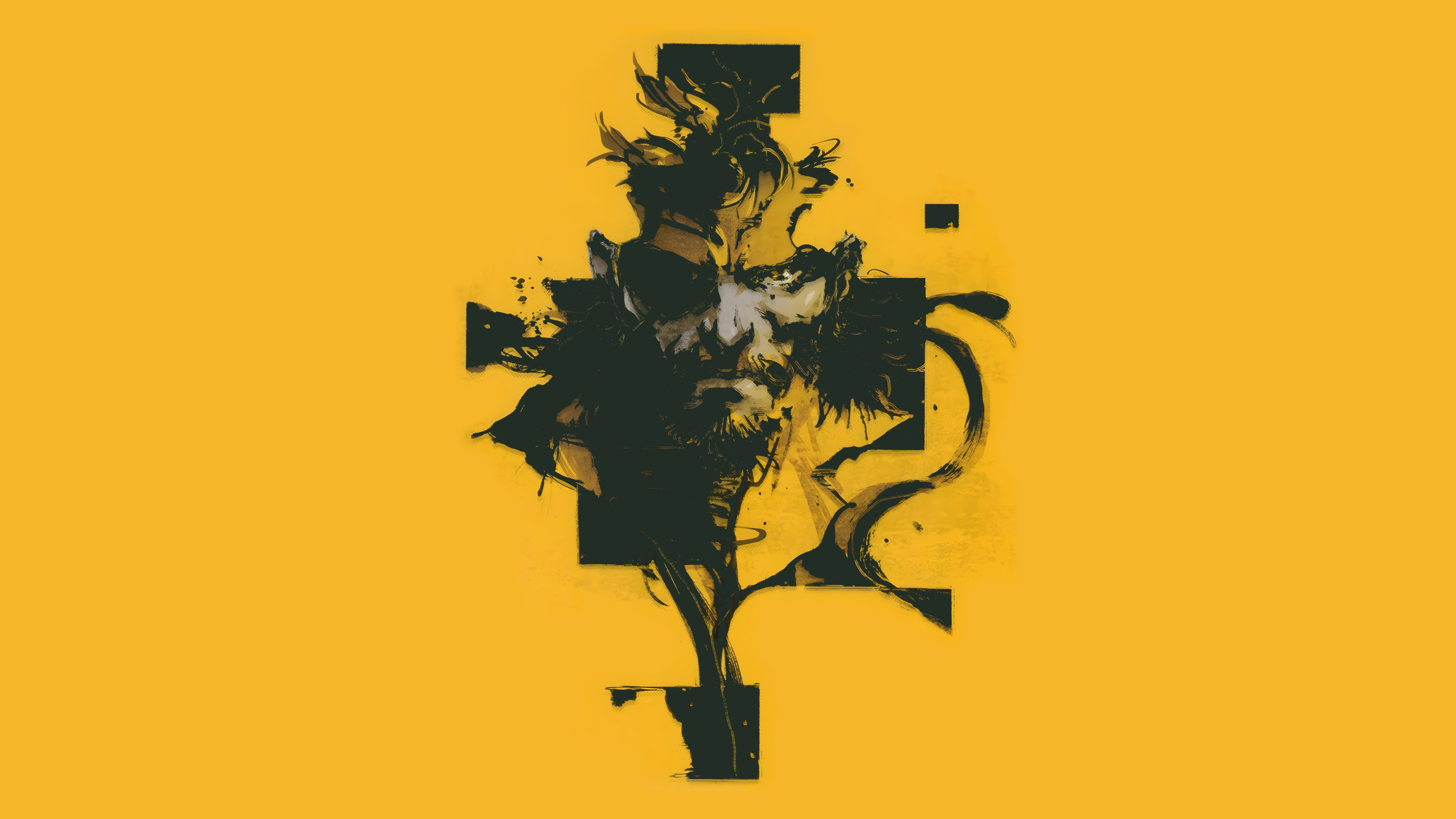 Metal Gear Solid Metal Gear Solid Peace Walker Big Boss Yellow Background Yellow Yoji Shinkawa Video 3840x2160