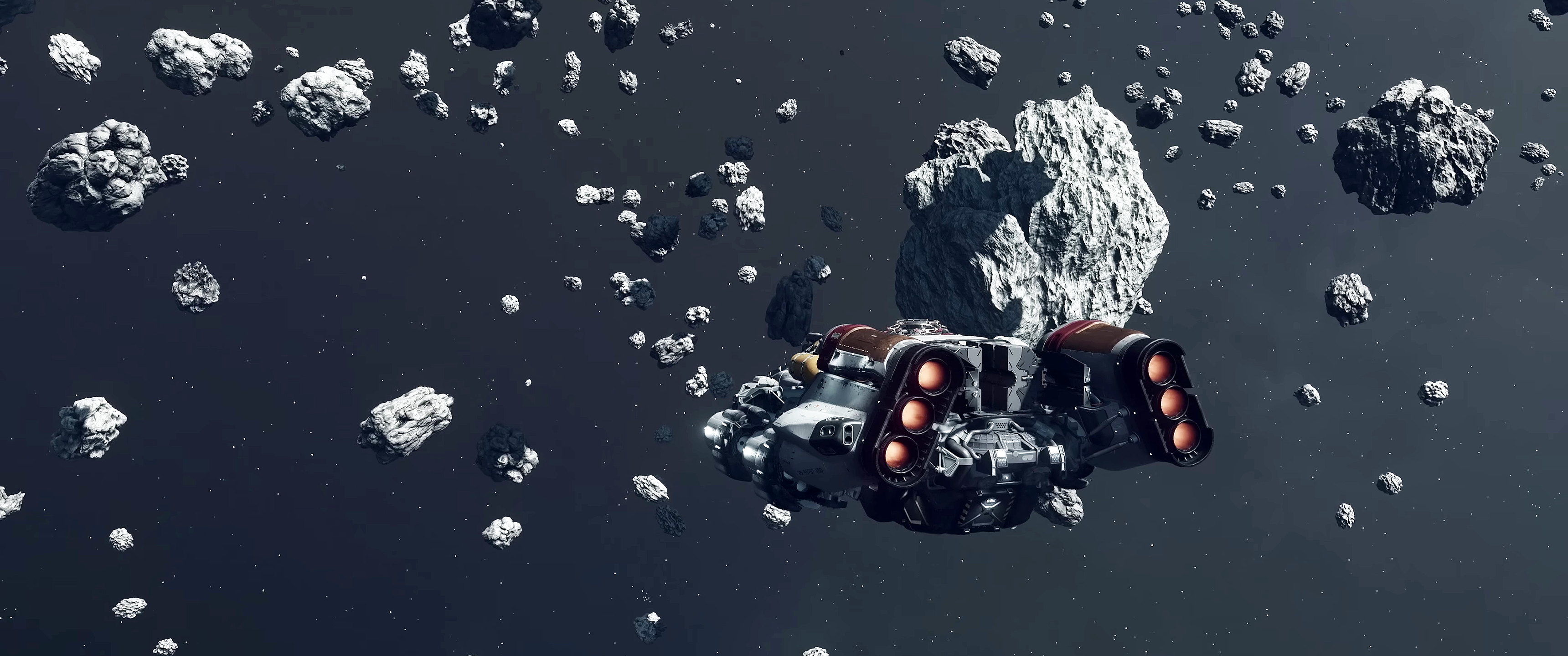 Starfield Bethesda Softworks Space Video Games Spaceship Asteroid Stars CGi 3440x1440