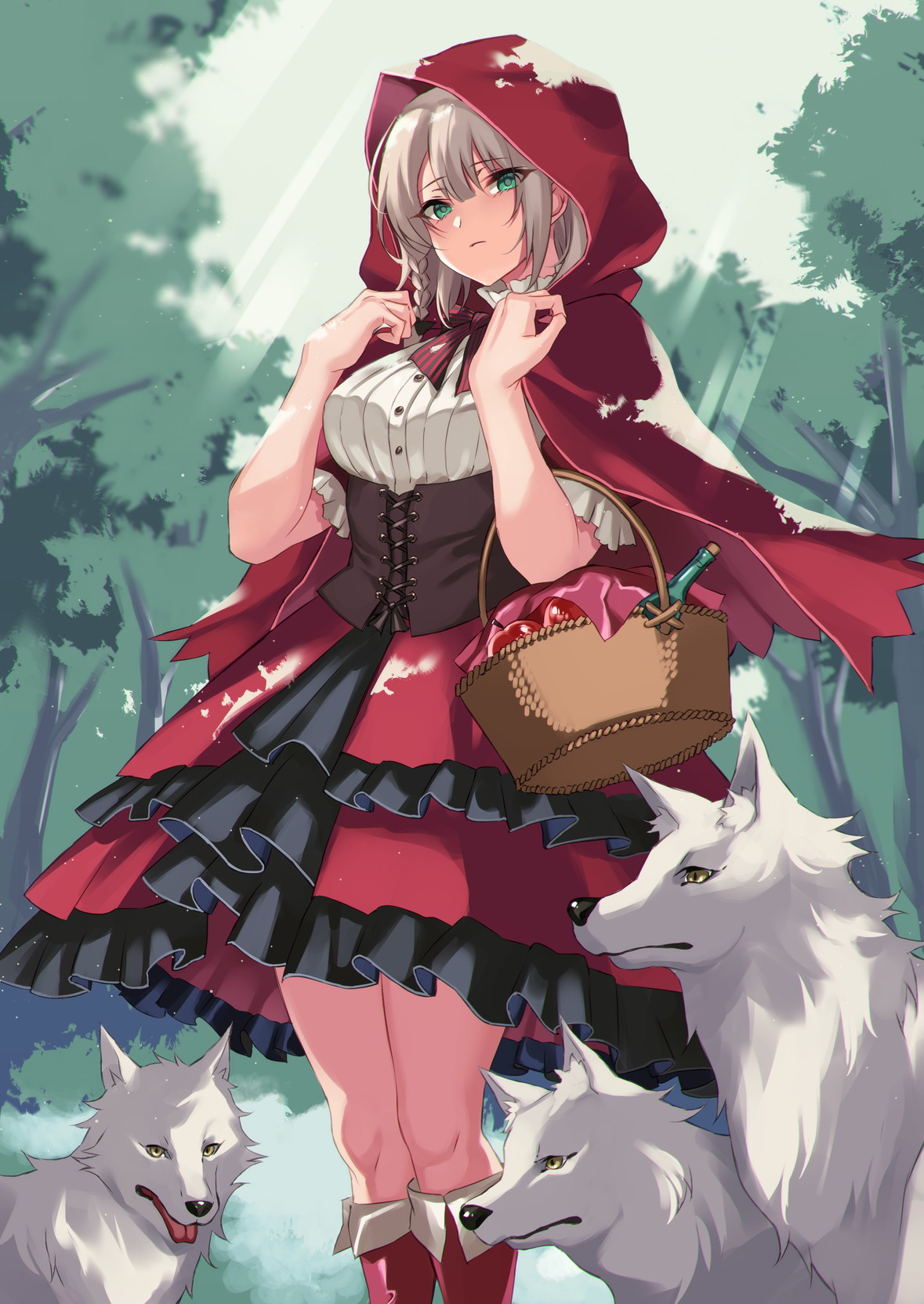 Anime Anime Girls Dress Wolf Apples Blonde 1179x1664