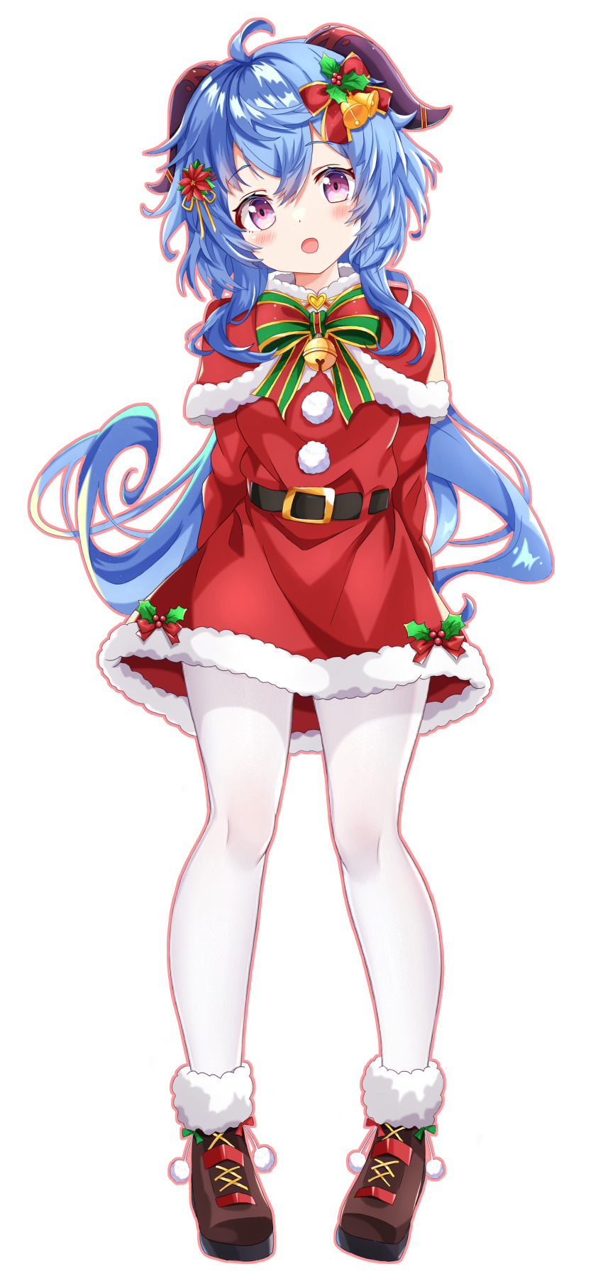 Anime Anime Girls Genshin Impact Ganyu Genshin Impact Vertical Christmas Christmas Clothes Bow Tie W 850x1806