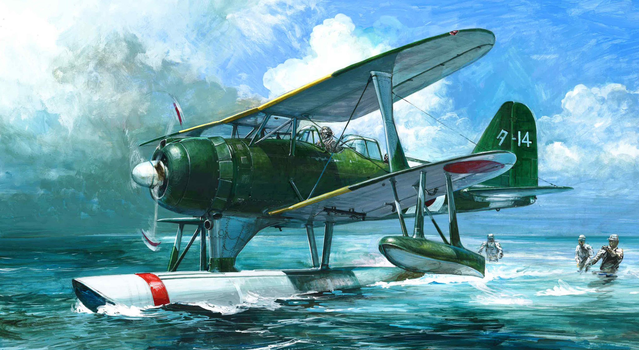 World War Ii Military Military Aircraft War Airplane Biplane Floatplane Japan Imperial Japanese Navy 2048x1122