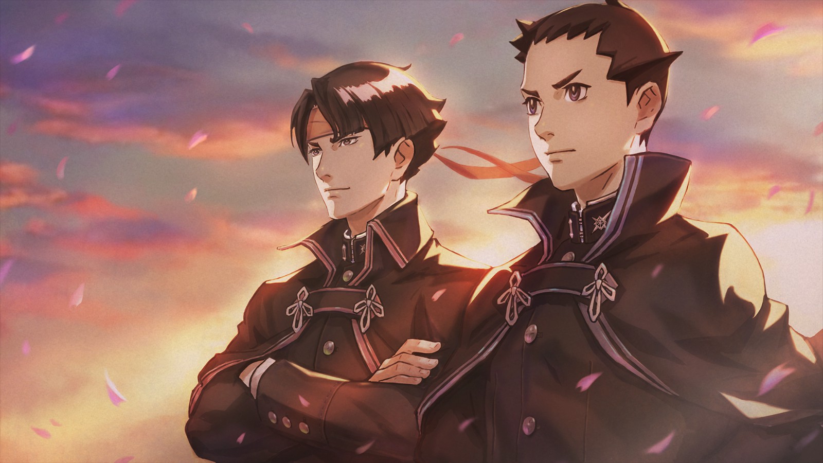 The Great Ace Attorney Japan Ryunosuke Naruhodo Kazuma Asogi Video Games Sunset Sunset Glow Headband 1600x900