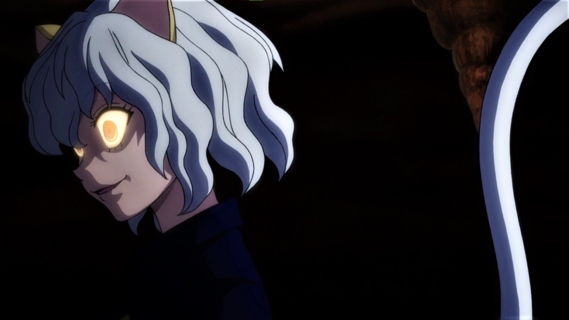 Hunter X Hunter Neferpitou Glowing Eyes Tail White Hair Cat Ears Smiling Anime Anime Screenshot Anim 1920x1080