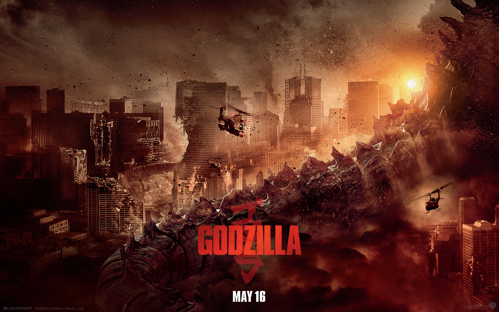 Godzilla Movie Poster City 1680x1050