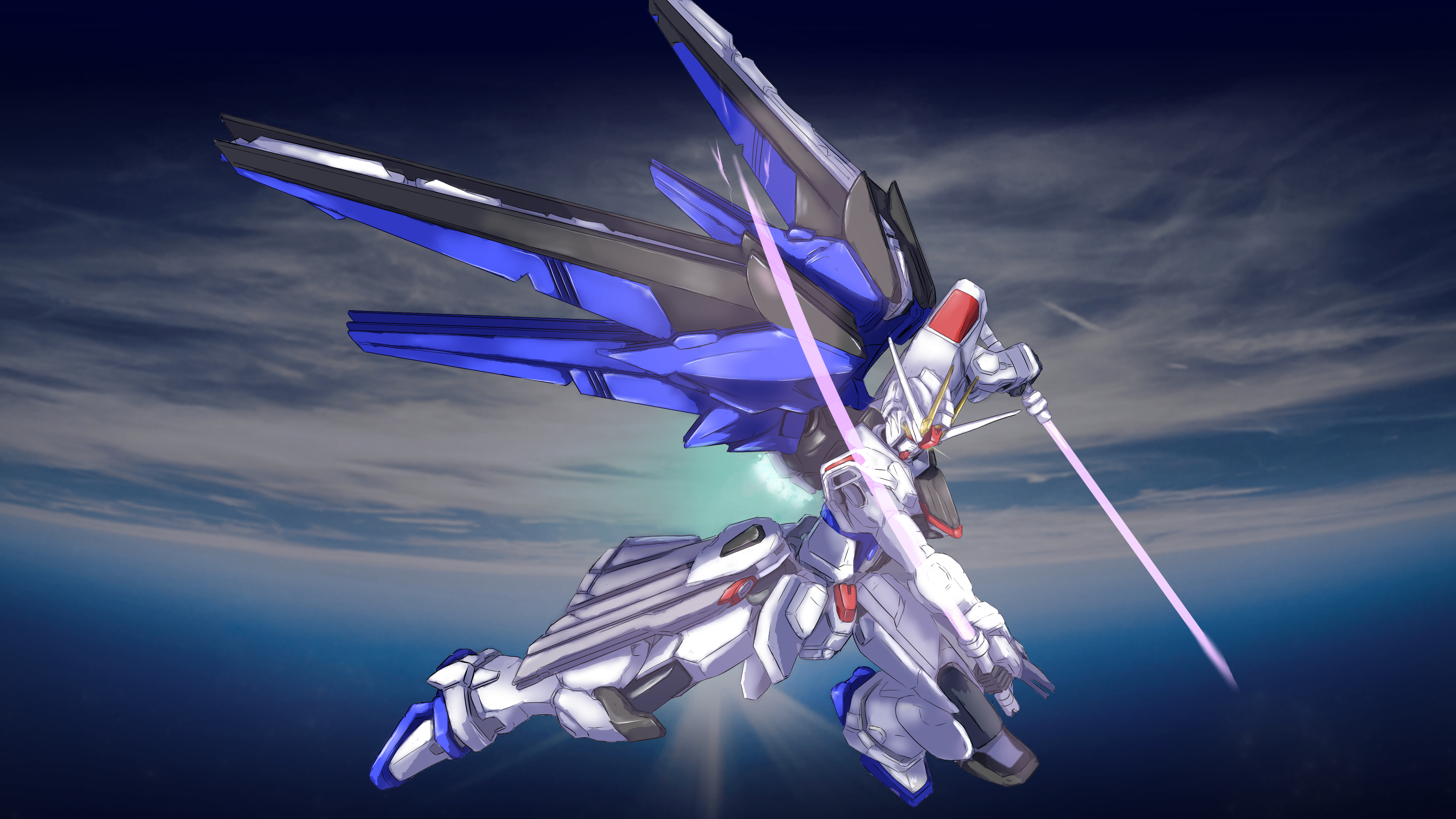 Anime Mechs Super Robot Taisen Mobile Suit Gundam SEED Gundam Artwork Freedom Gundam Fan Art Digital 3840x2160