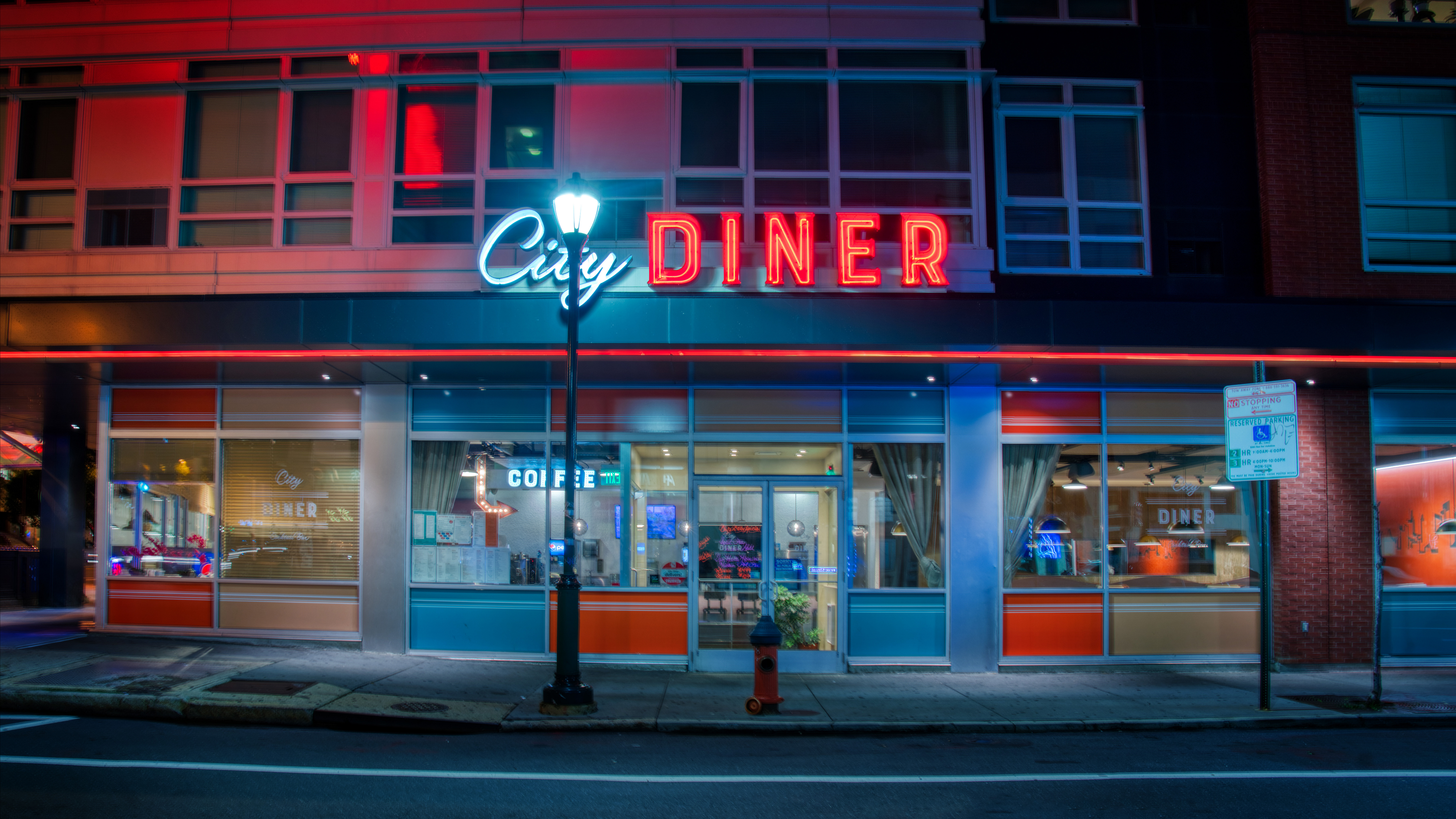Photography Trey Ratcliff Cityscape Street Restaurant Night Lights Building 7680x4320