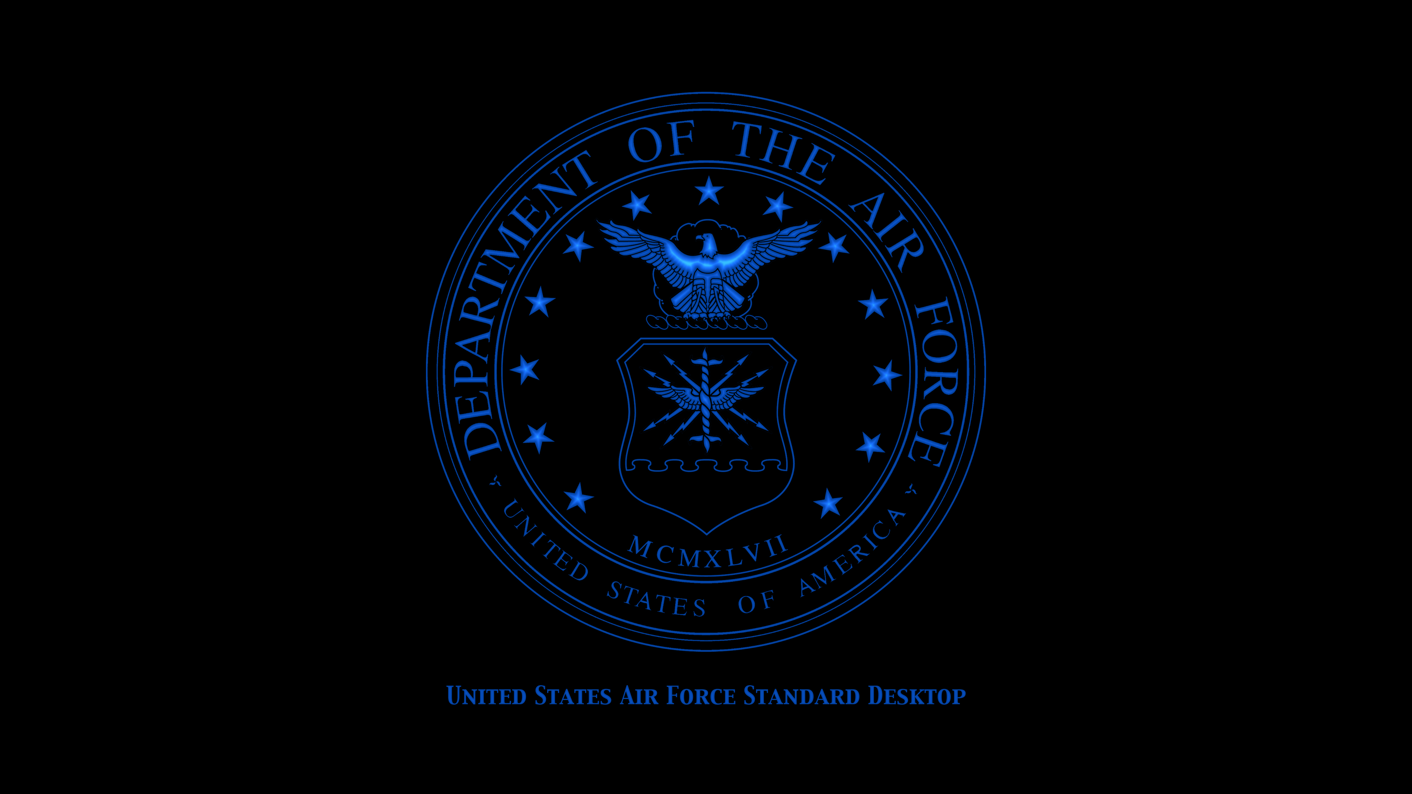 US Air Force Cyber Military Simple Background Black Background Logo 4800x2700