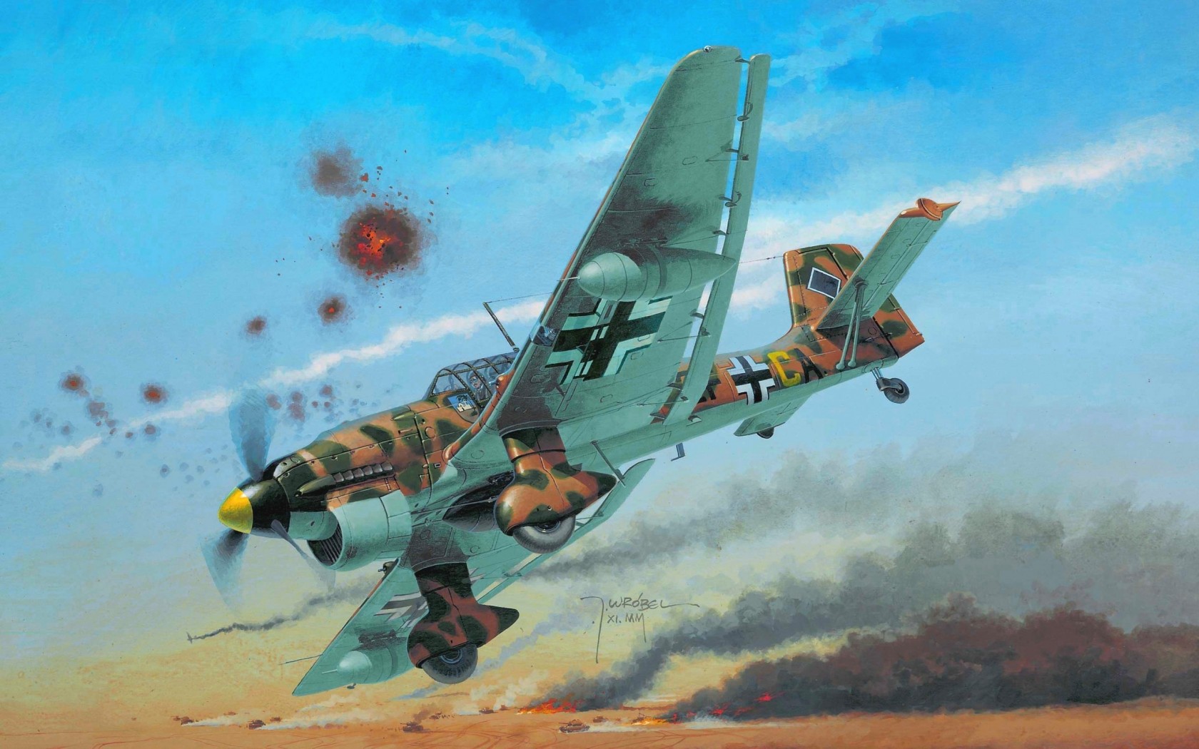 World War Ii Military Military Aircraft Aircraft Airplane Luftwaffe Germany Junkers Bomber Dive Bomb 1680x1050