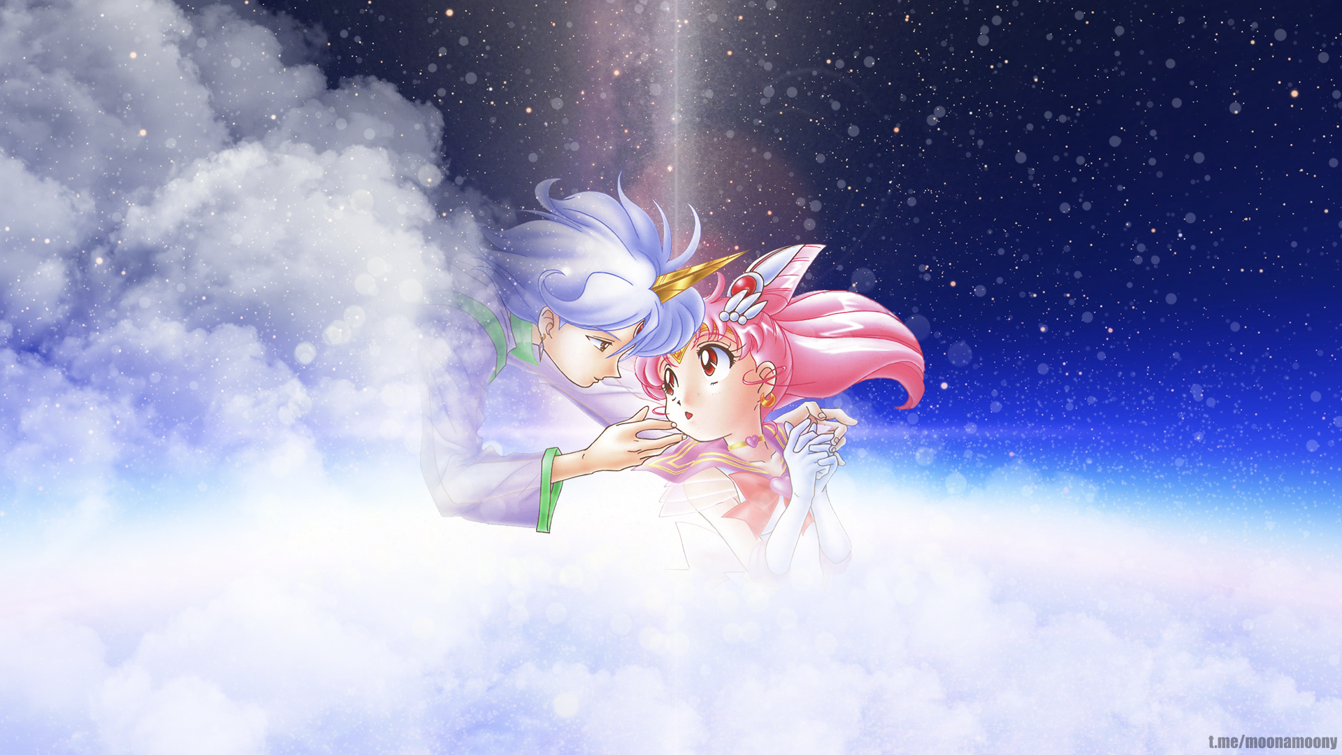 Picture In Picture Anime Anime Girls Sailor Chibi Moon Space Clouds Fantasy Girl Stars Anime Boys 1920x1080