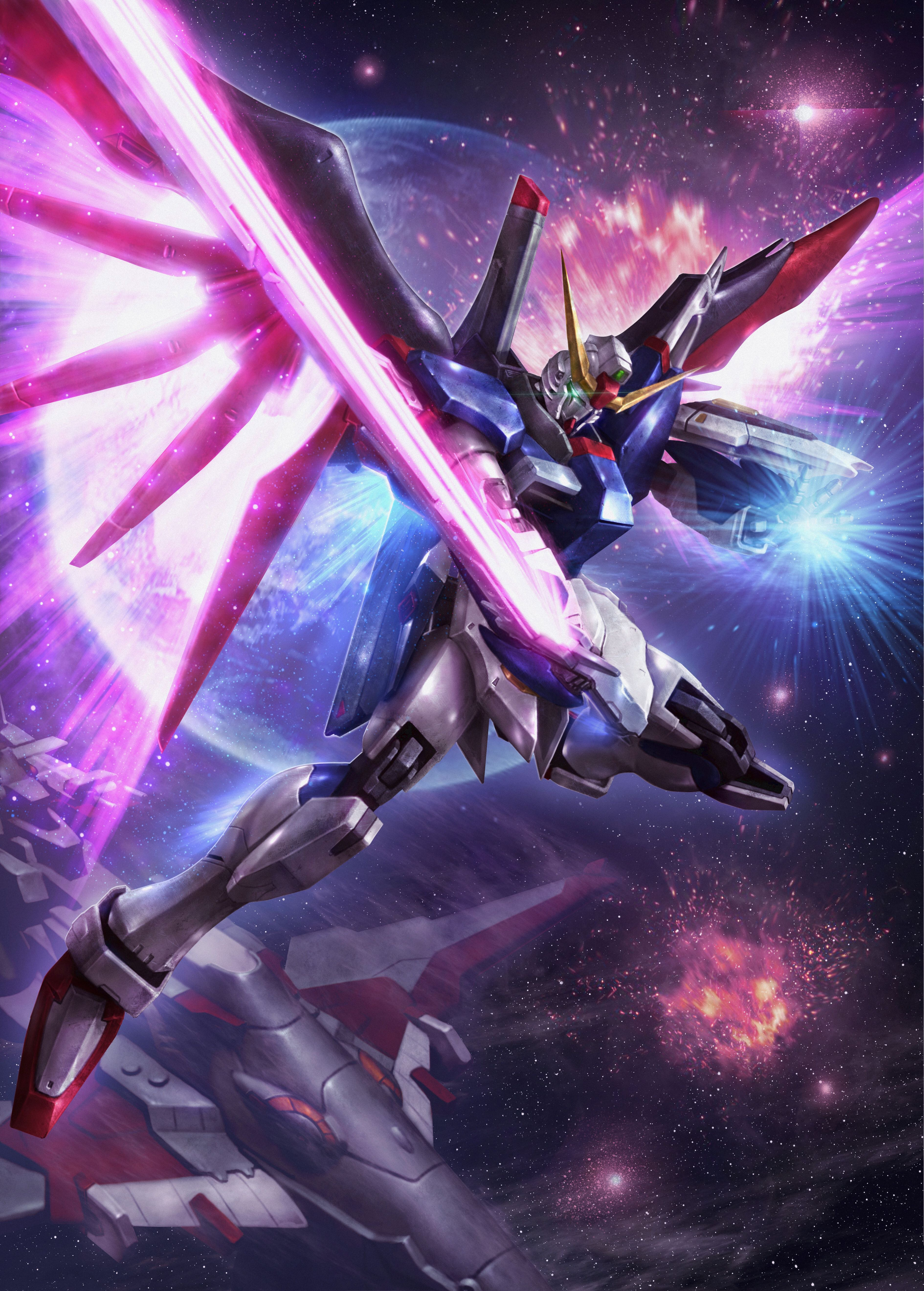 Super Robot Taisen Destiny Gundam Gundam Mobile Suit Gundam SEED Destiny Anime Mechs Artwork Digital 3779x5281