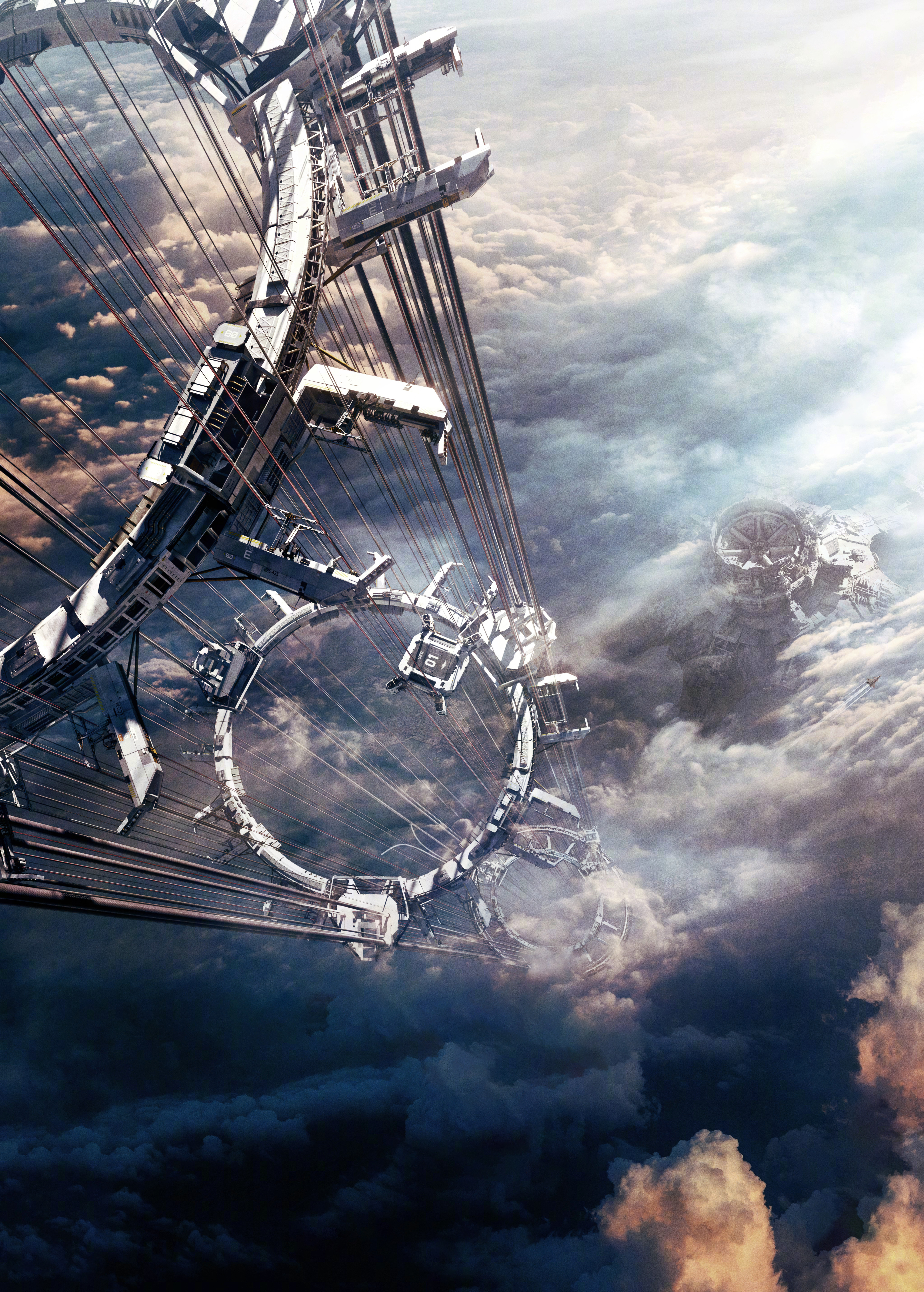 The Wandering Earth 2 Space Elevator Earth Engine Vertical Space Digital Art Artwork Futuristic 4343x6074