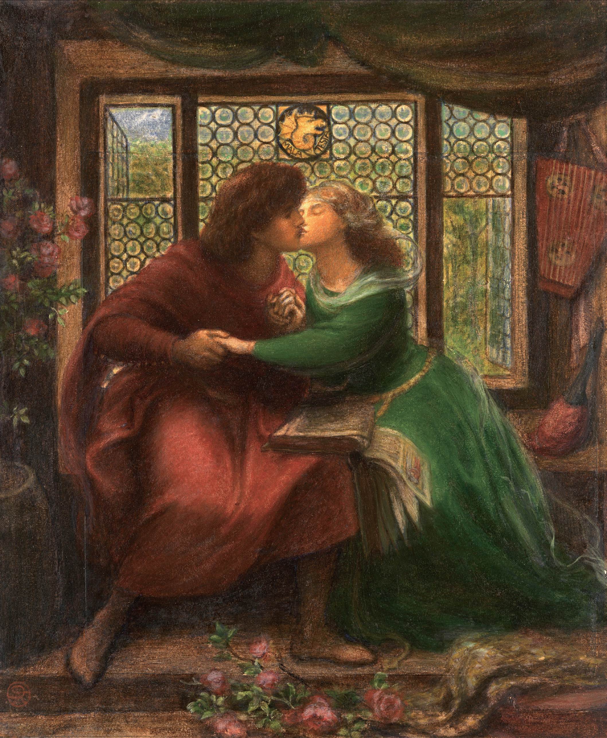 Oil On Canvas Oil Painting Dante Gabriel Rossetti Kissing Portrait Display Women Men Artwork Classic 2117x2571