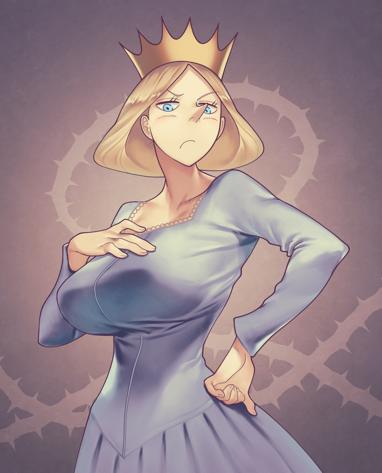 Blonde Queen Queen Hilling Queen Royalty Artwork Drawing Crown Anime Girls 1237x1532
