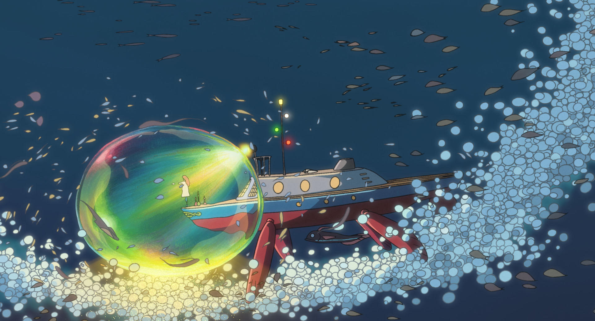 Studio Ghibli Anime Cartoon Ponyo Movie Ponyo Anime Screenshot Underwater Anime Girls Water 1920x1038