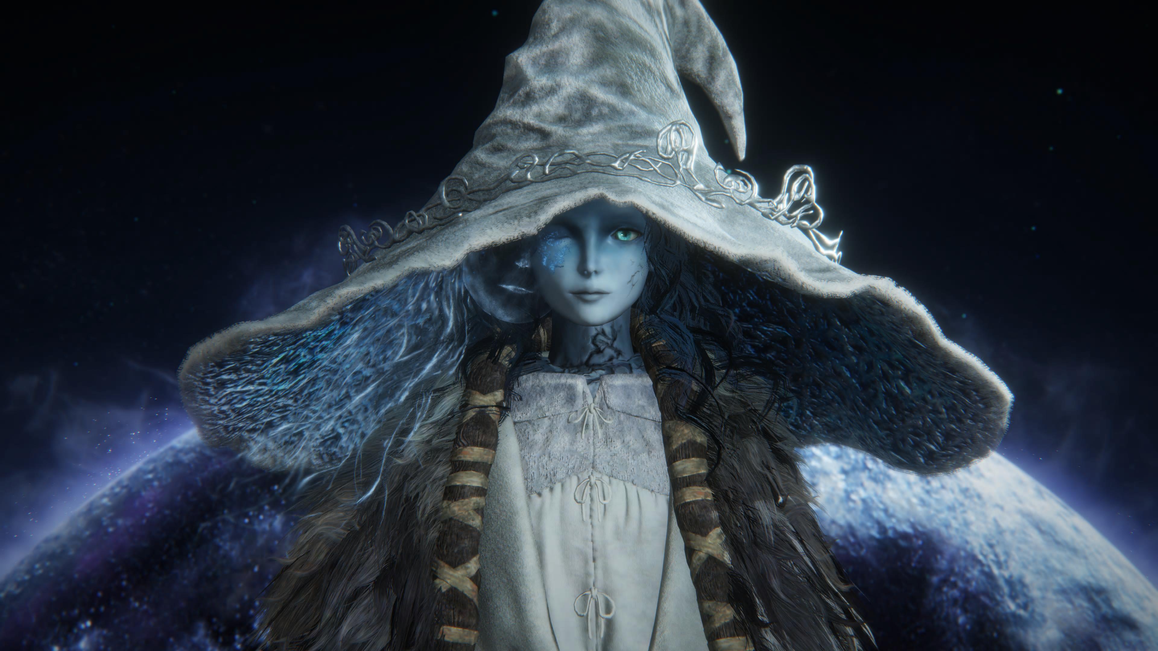 Elden Ring Video Games Video Game Characters Hat Witch Hat Blue Skin Blue Eyes 3840x2160