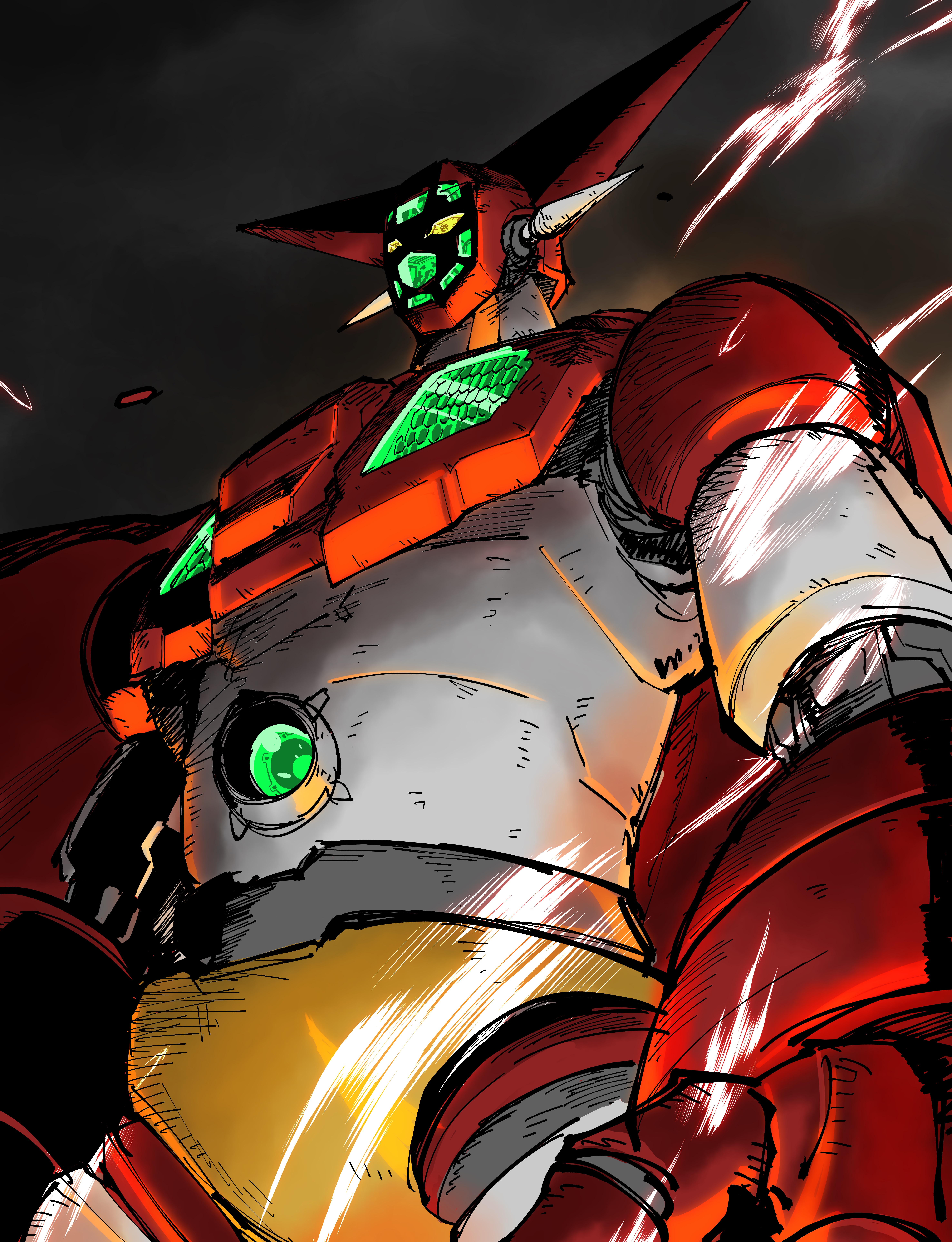 Anime Mechs Getter 1 Getter Robo Getter Robo Armageddon Super Robot Taisen Artwork Digital Art Fan A 5906x7701