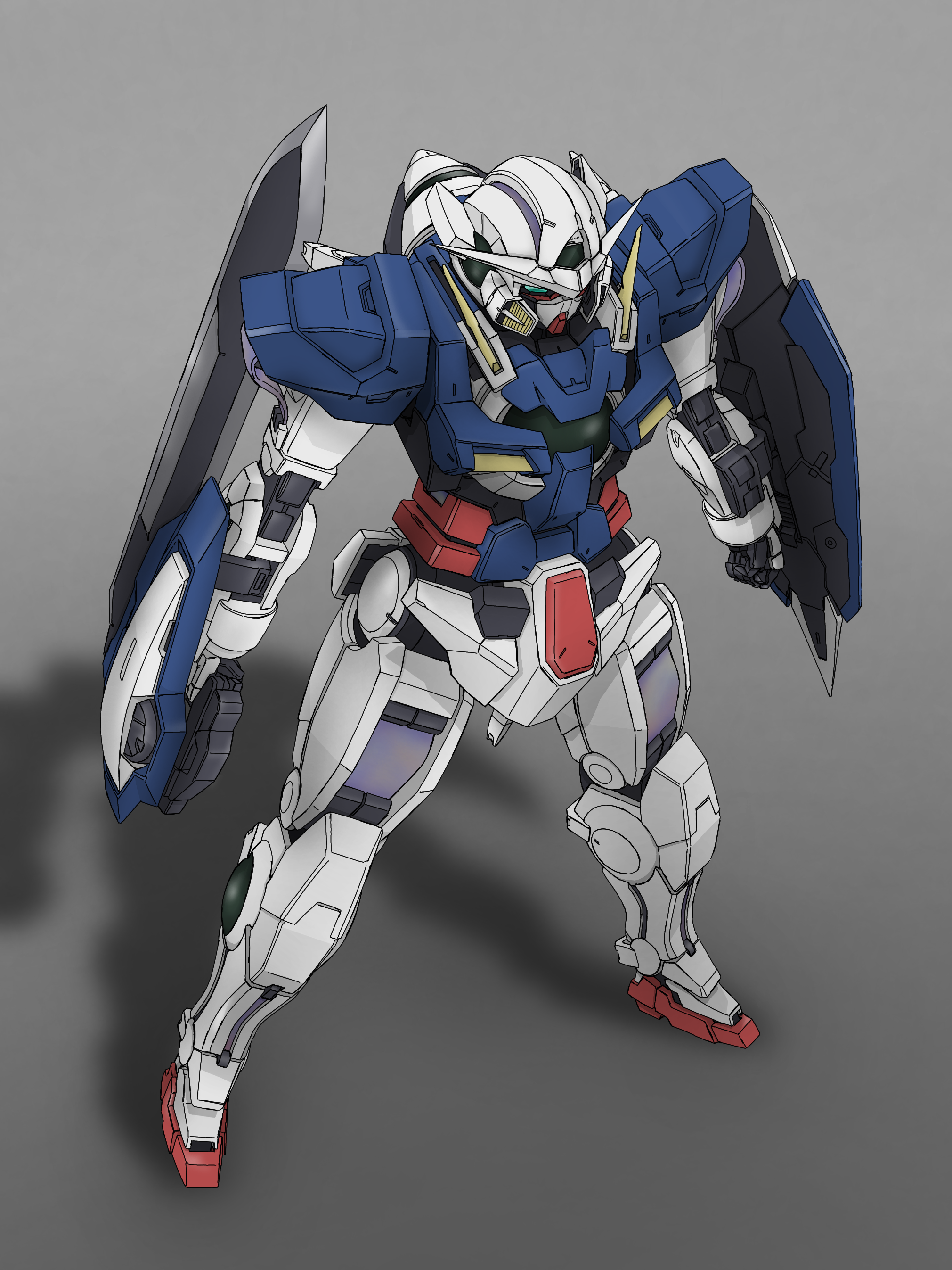 Anime Mechs Super Robot Taisen Gundam Mobile Suit Gundam 00 Gundam Exia Artwork Digital Art Fan Art 2021x2694