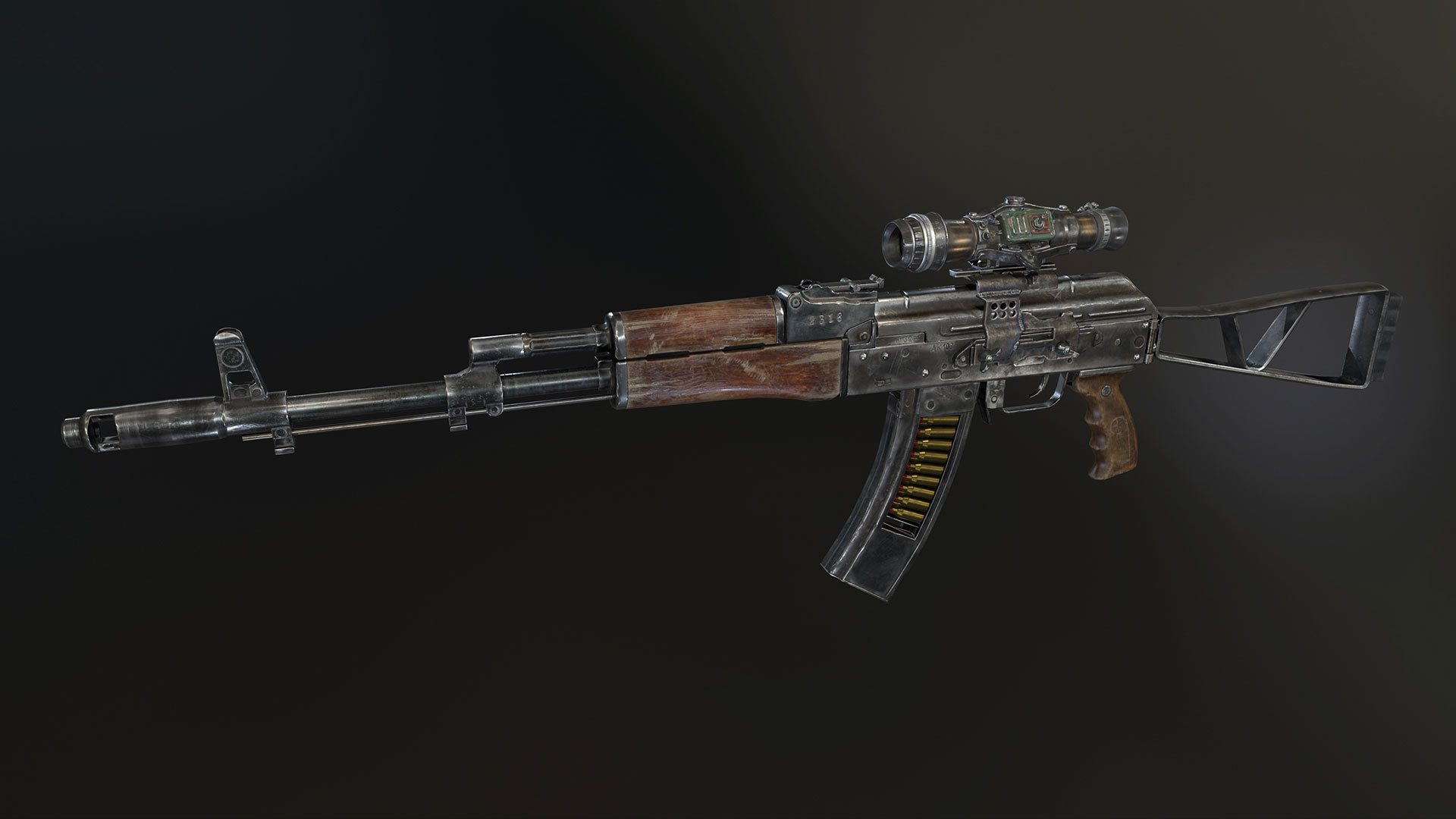 Kalash AK 74 Metro Exodus Video Games Weapon Digital Art Simple Background Military Minimalism Gun V 1920x1080