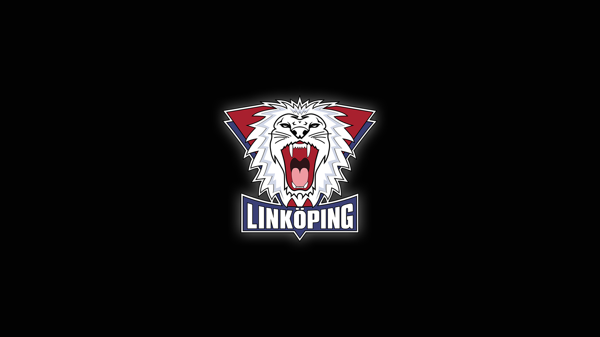 Linkoping LHC SHL Logo Simple Background Digital Art Minimalism Animals Pointy Teeth Open Mouth Whis 1920x1080