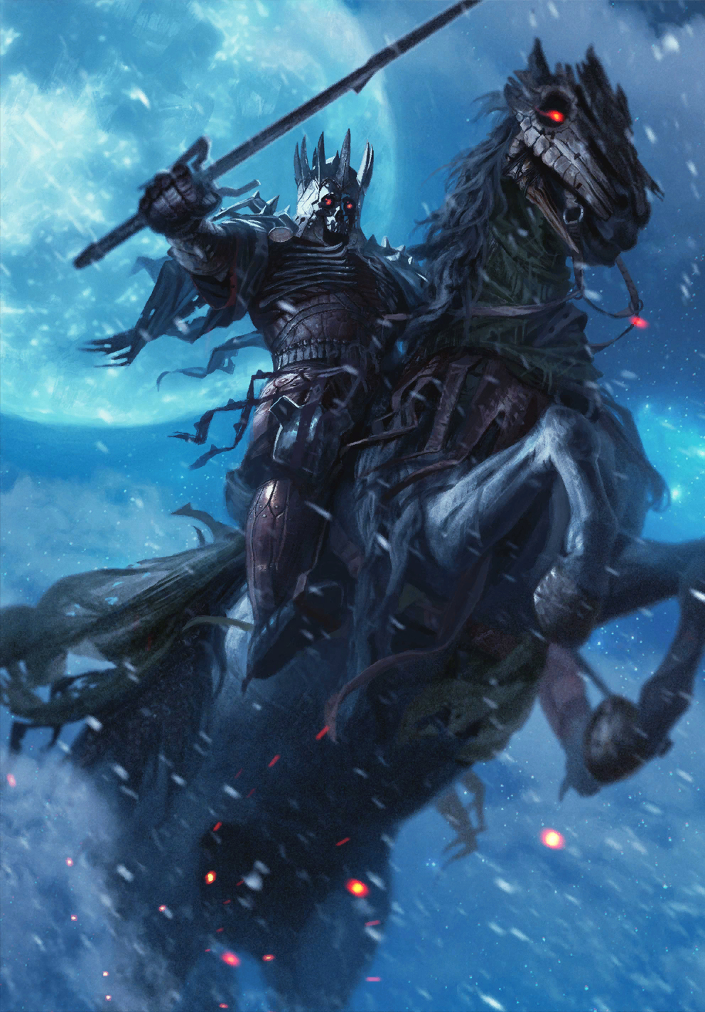 Eredin The Witcher 3 Wild Hunt Gwent Video Games Video Game Characters Horse 992x1424
