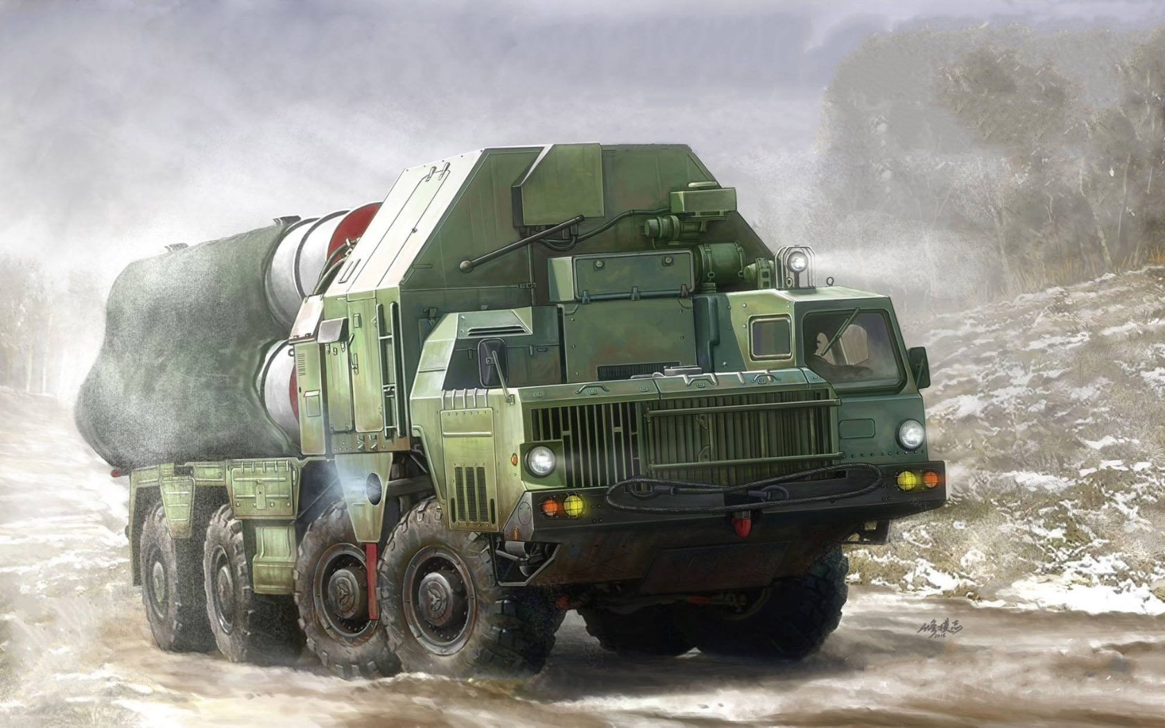 Tank Rocket Army Military Military Vehicle Artwork Snow Headlights 1680x1050