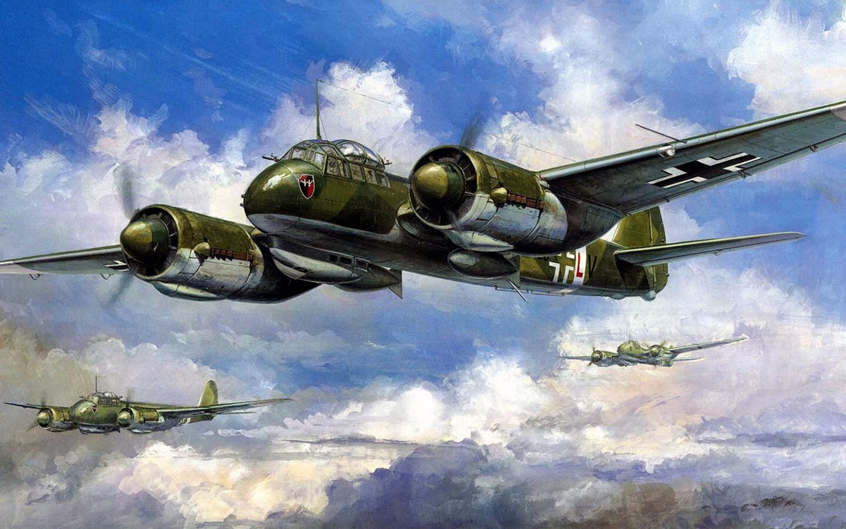 World War Ii World War War Military Military Aircraft Aircraft Airplane Bomber Germany Boxart Artwor 1680x1050