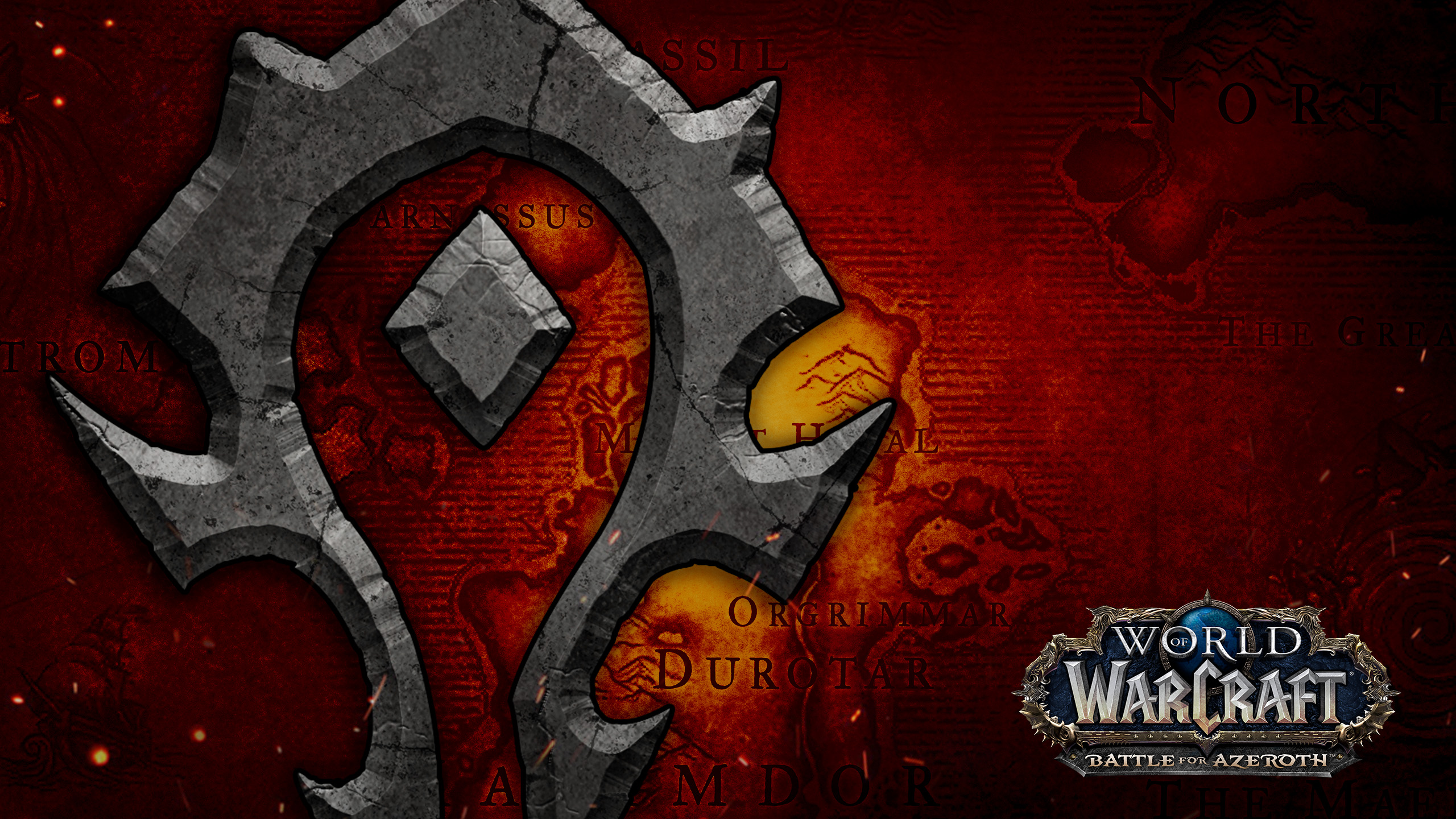 World Of Warcraft World Of Warcraft Battle For Azeroth Horde Video Games Video Game Art Logo 2560x1440