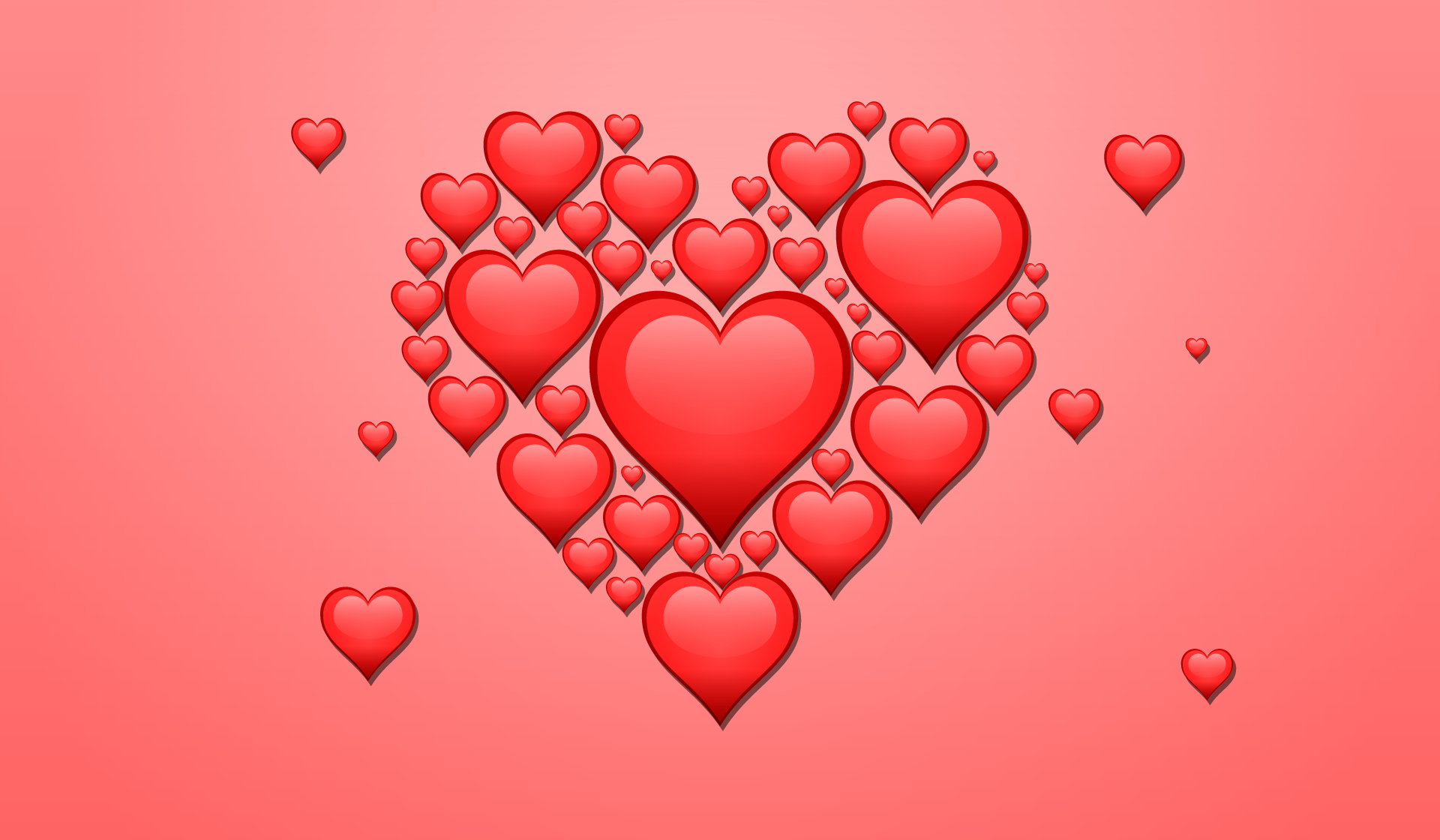 Heart Design Artwork Red Minimalism Simple Background 1920x1120