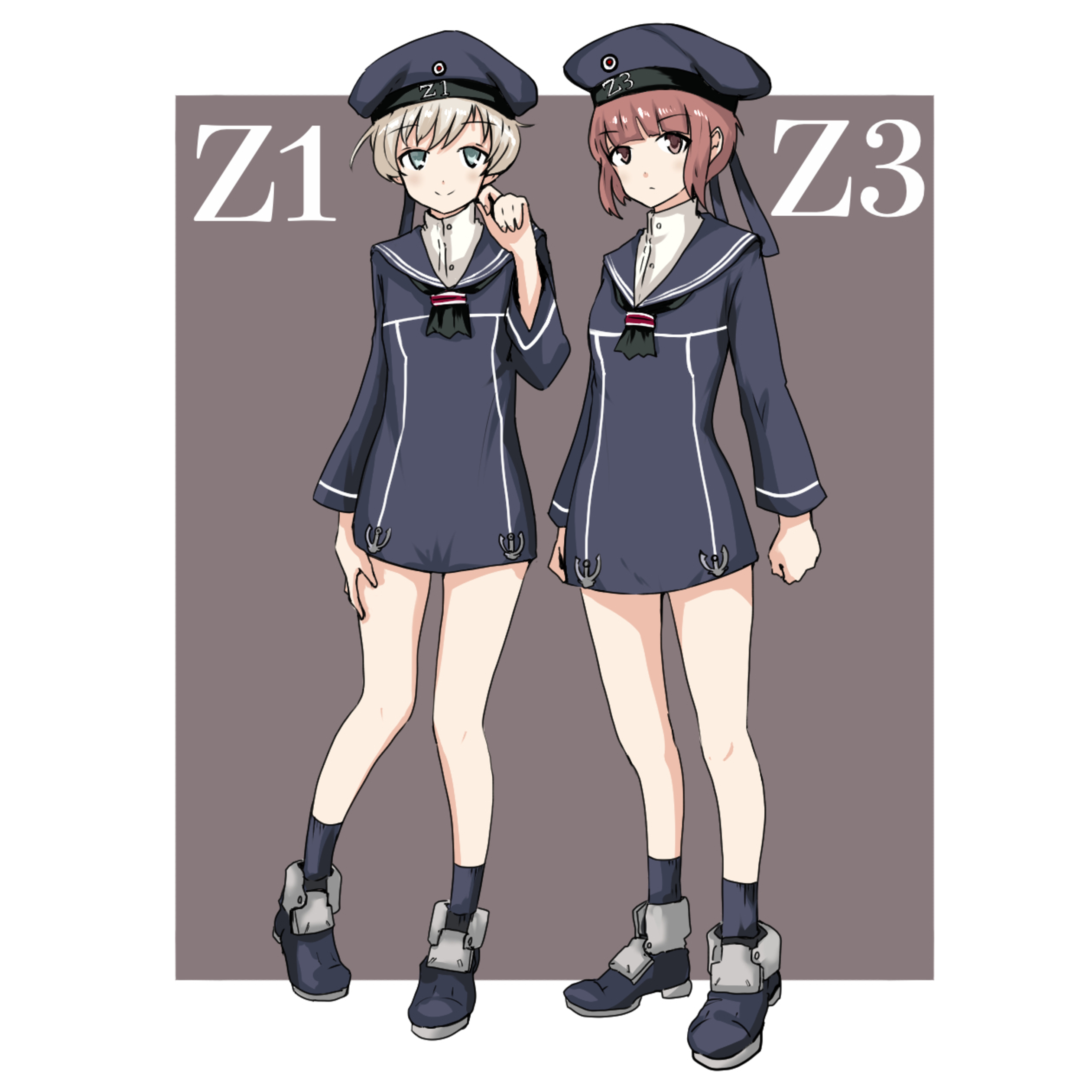 Anime Anime Girls Kantai Collection Z1 Leberecht Maass KanColle Z3 Max Schultz KanColle Short Hair G 2520x2520