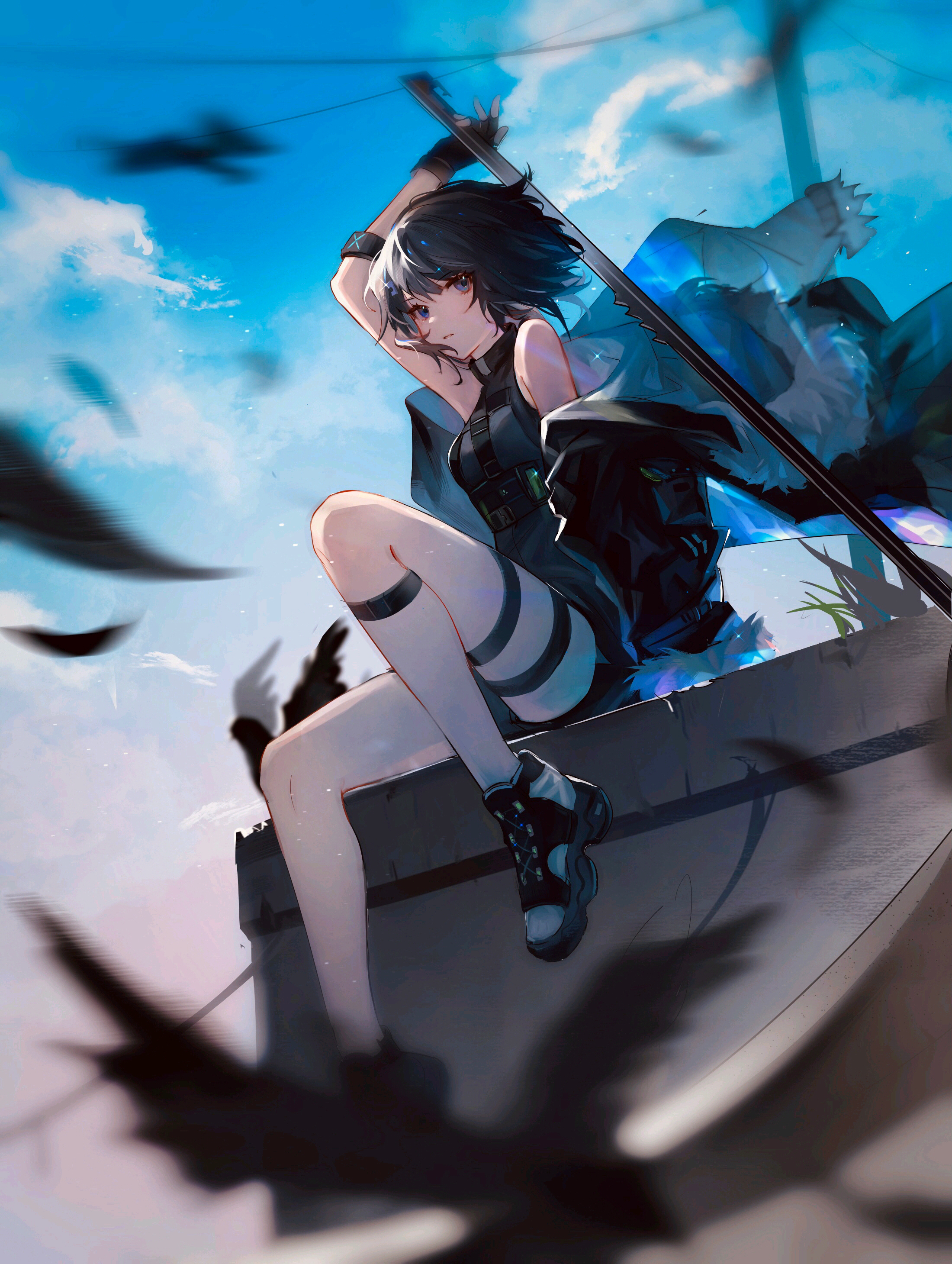 Arknights Anime Girls La Pluma Arknights Vertical Birds Feathers 2200x2920