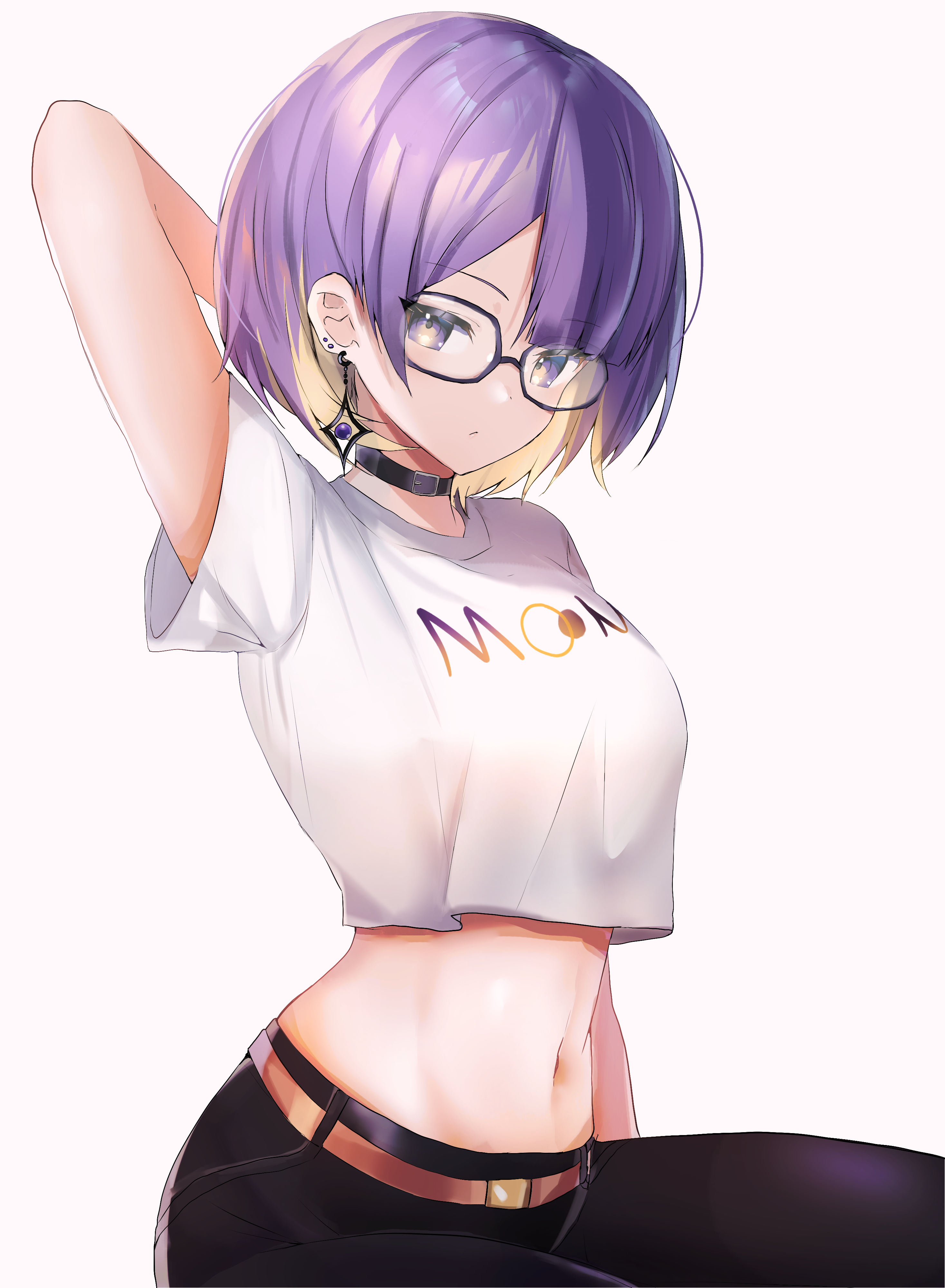 Anime Anime Girls Digital Digital Art Artwork Looking At Viewer 2D Purple Hair Portrait Vertical Por 2934x4000